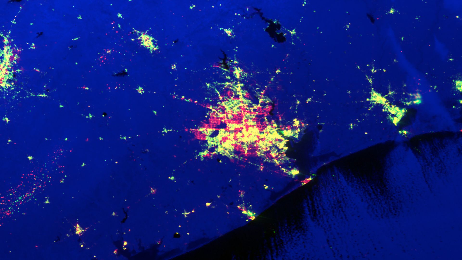 Satellite image of the power outages in Houston
