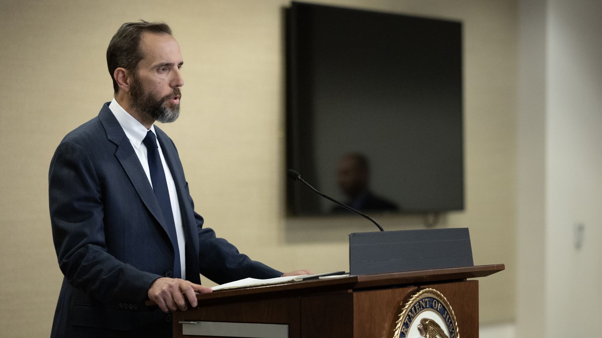 Special Counsel Jack Smith makes a statement from the Special Counsel office in Washington on Thursday, June 9, 2023