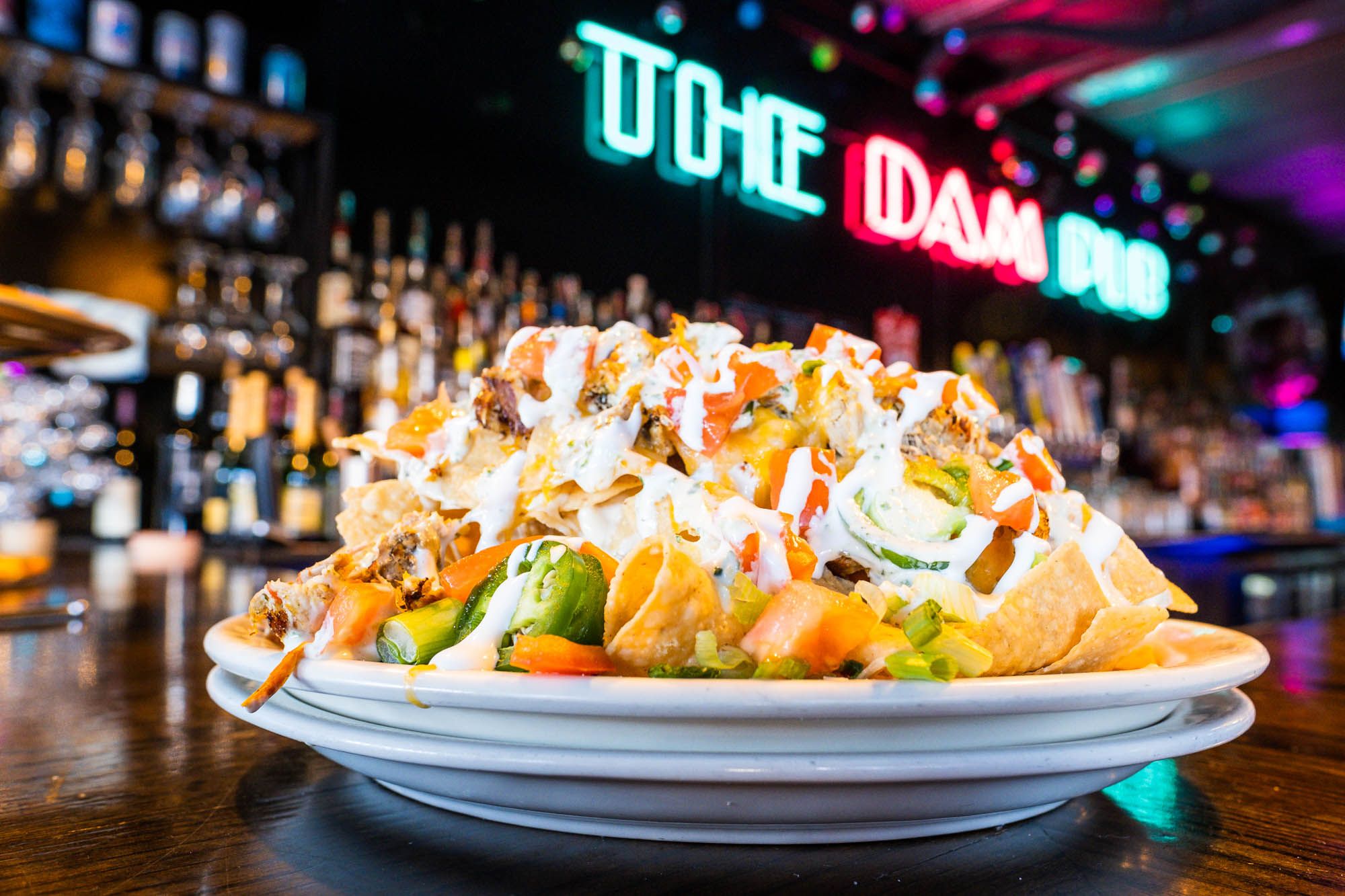nachos at the dam pub