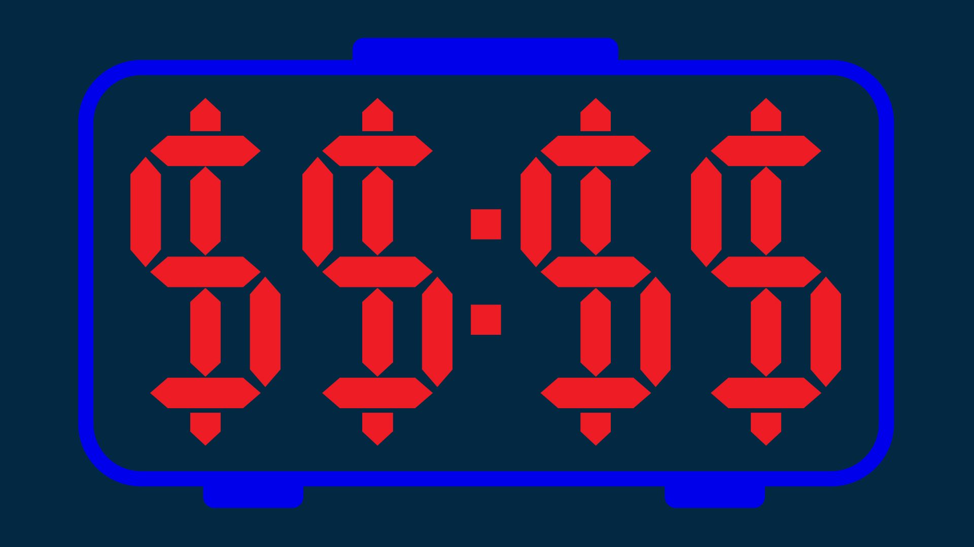 Illustration of a digital clock with dollar signs in place of numbers