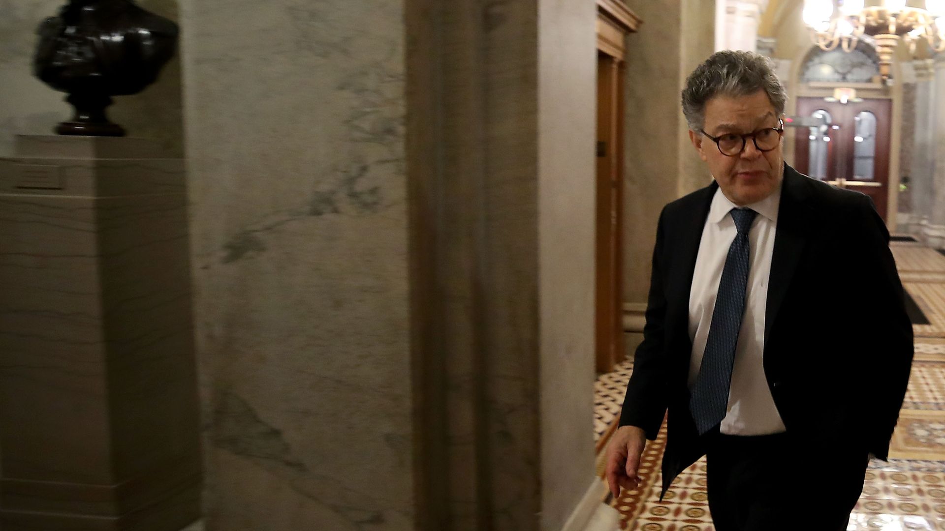 Sen. Al Franken walking through the Capitol
