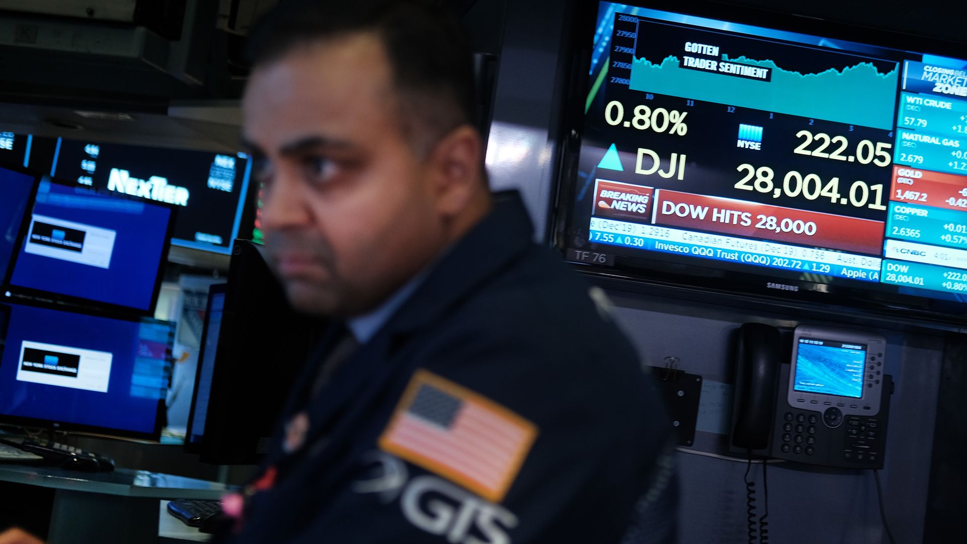 Traders work on the floor of the New York Stock Exchange (NYSE) on Nov. 15. 