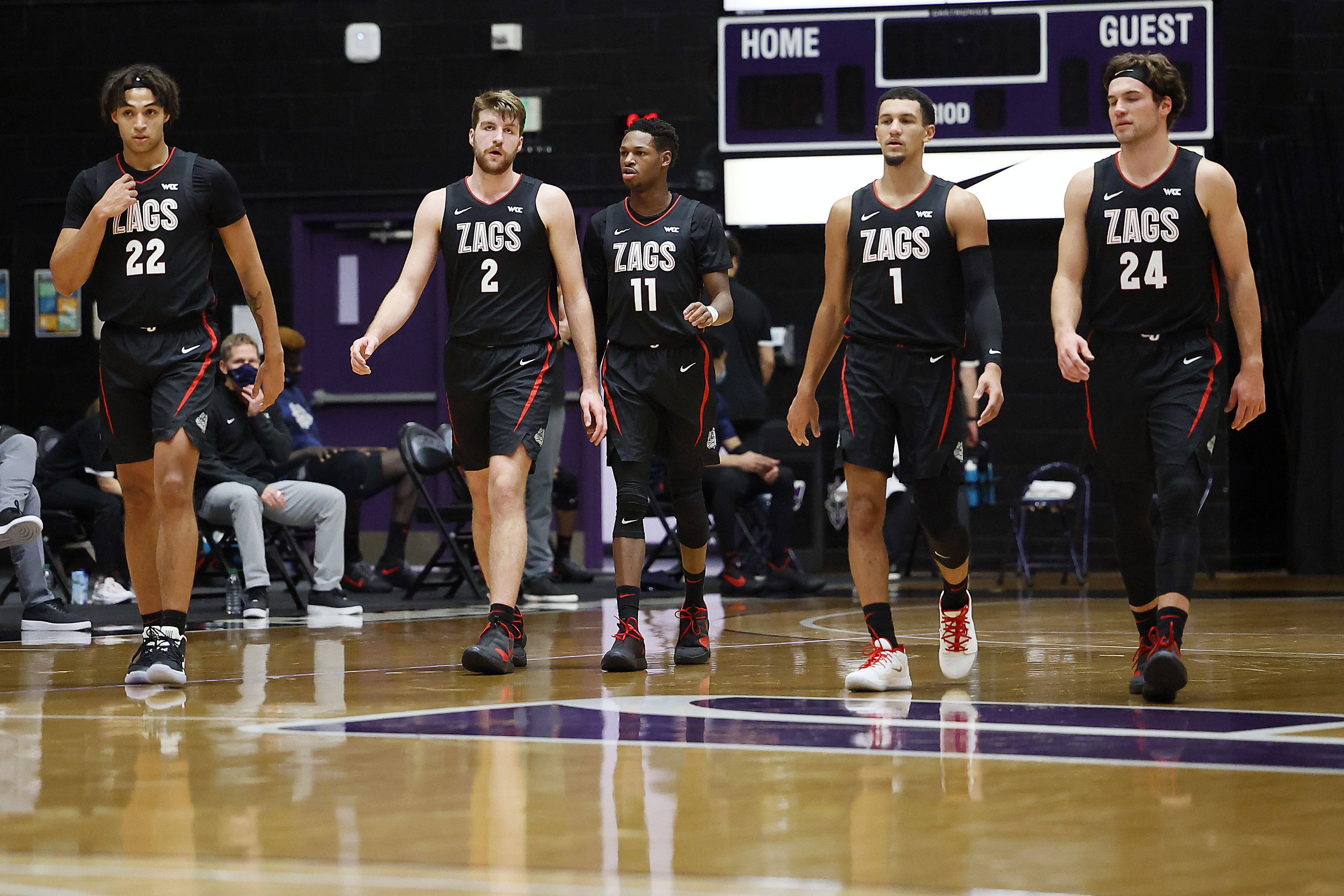gonzaga men's basketball team jan. 2021