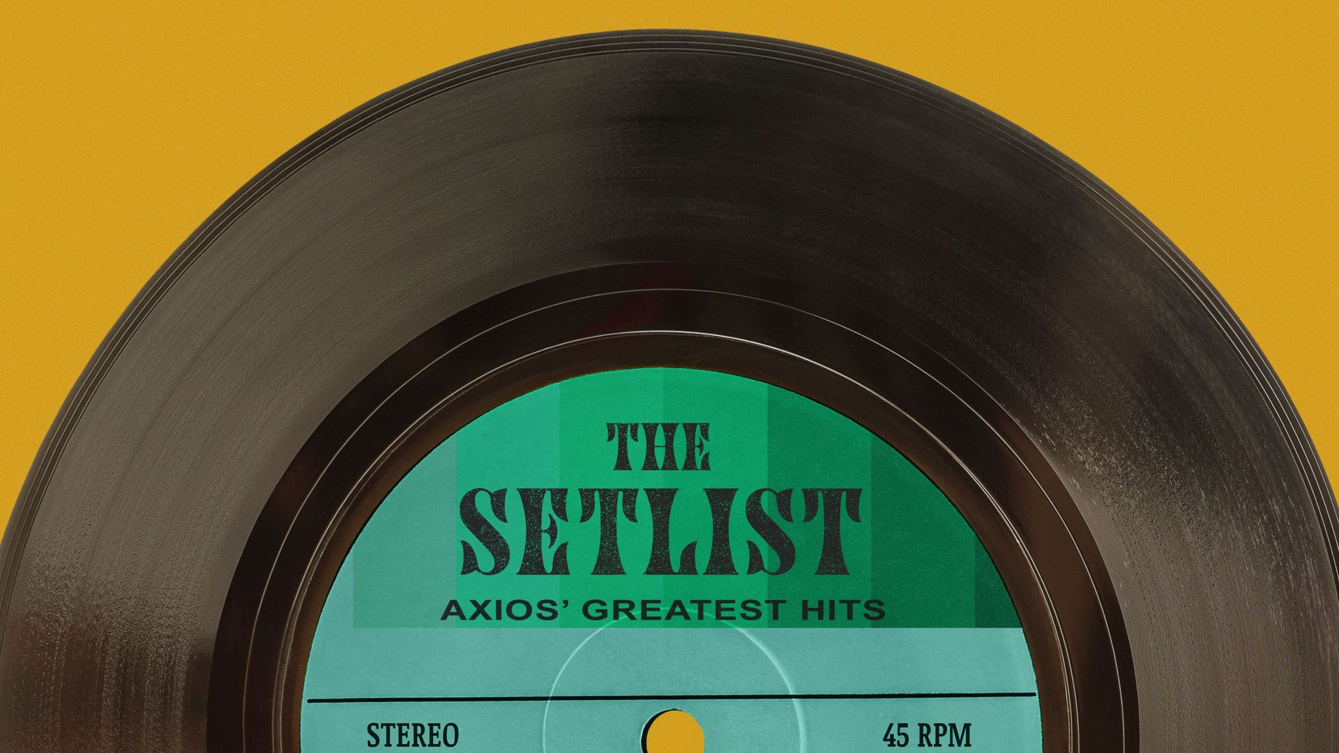 Illustration of a vinyl record labeled "The Setlist"
