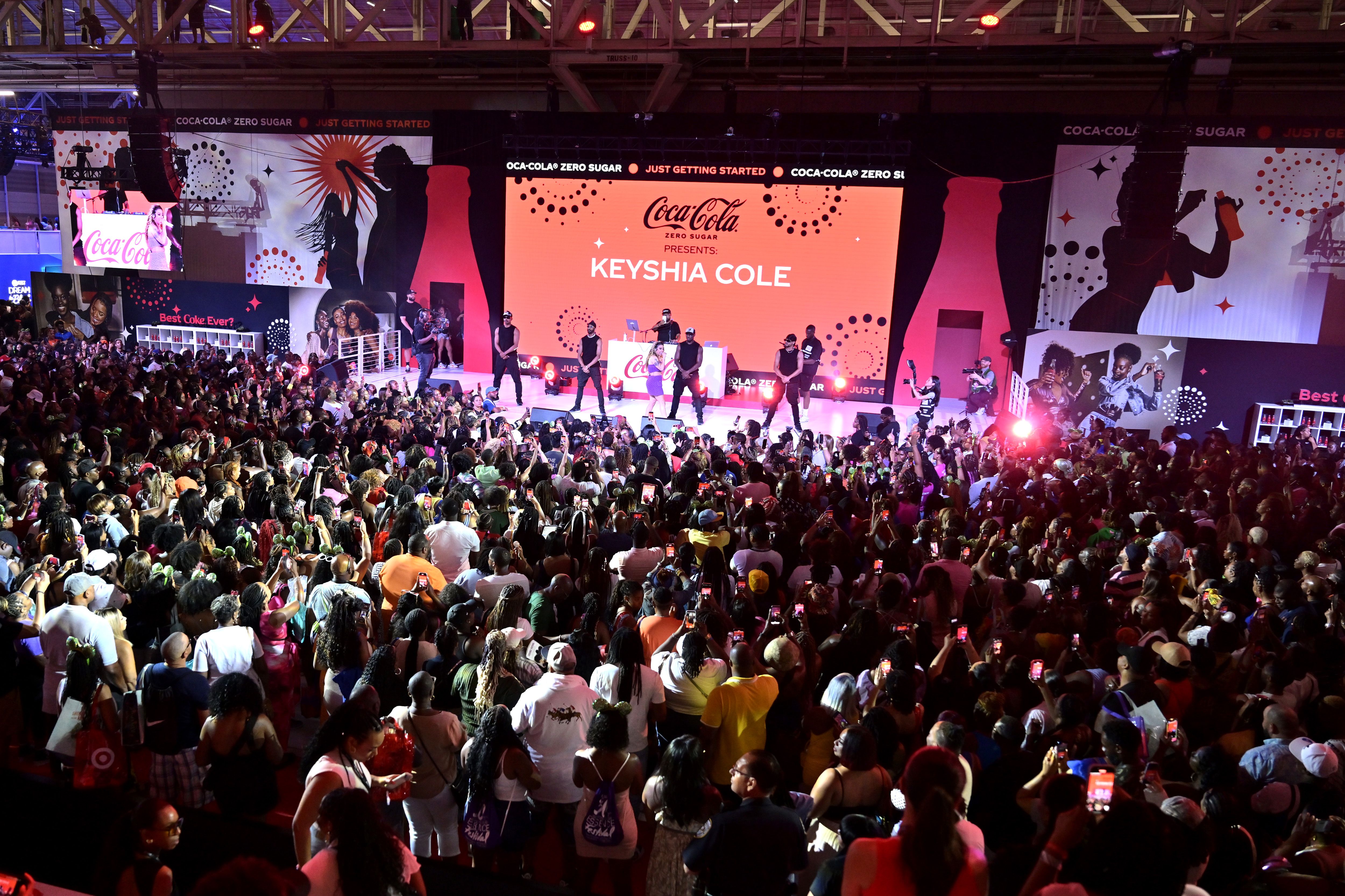 Photo shows Keyshia Cole on stage at Essence.