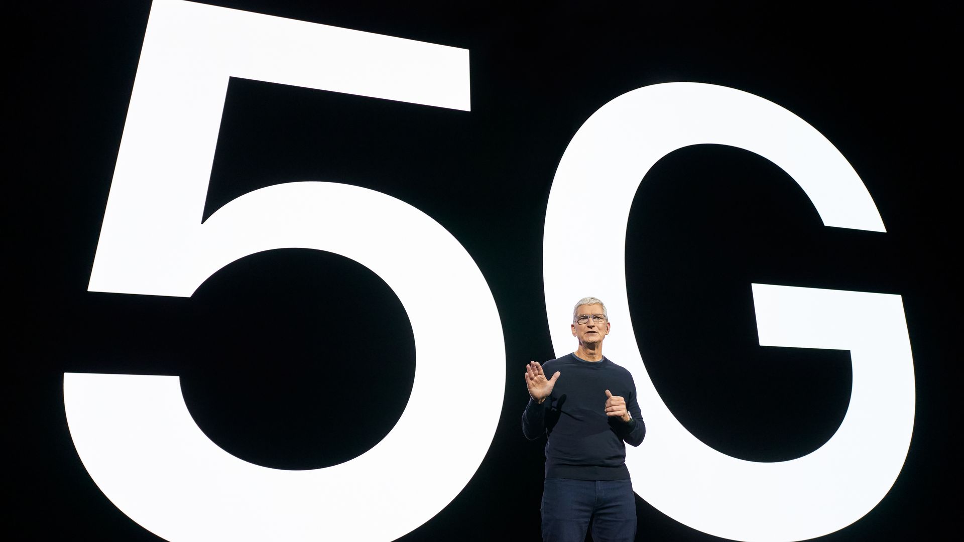 Apple CEO Tim Cook, speaking at the Apple 12 launch event in October.