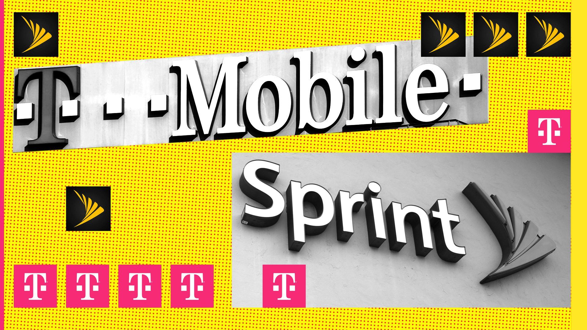 T-Mobile and Spring logos.