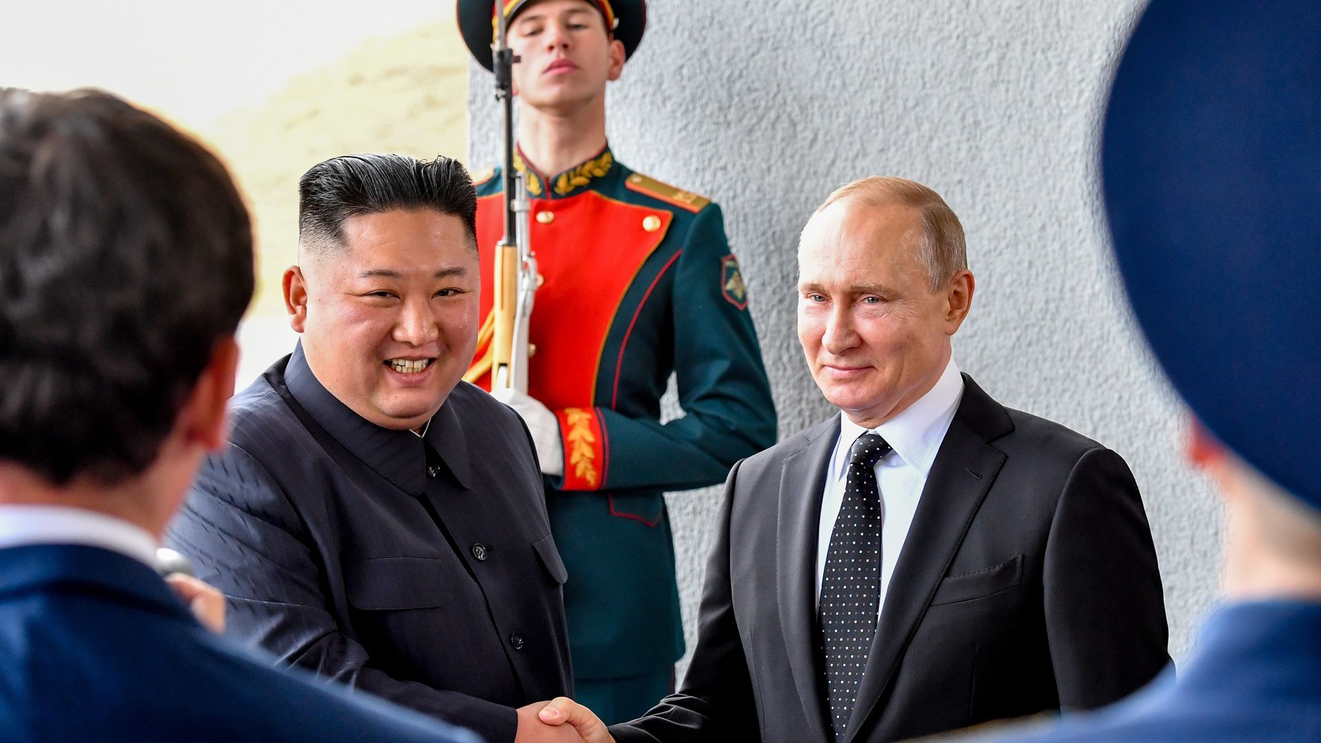 Russian President Vladimir Putin and North Korean leader Kim Jong Un meet for the first time.