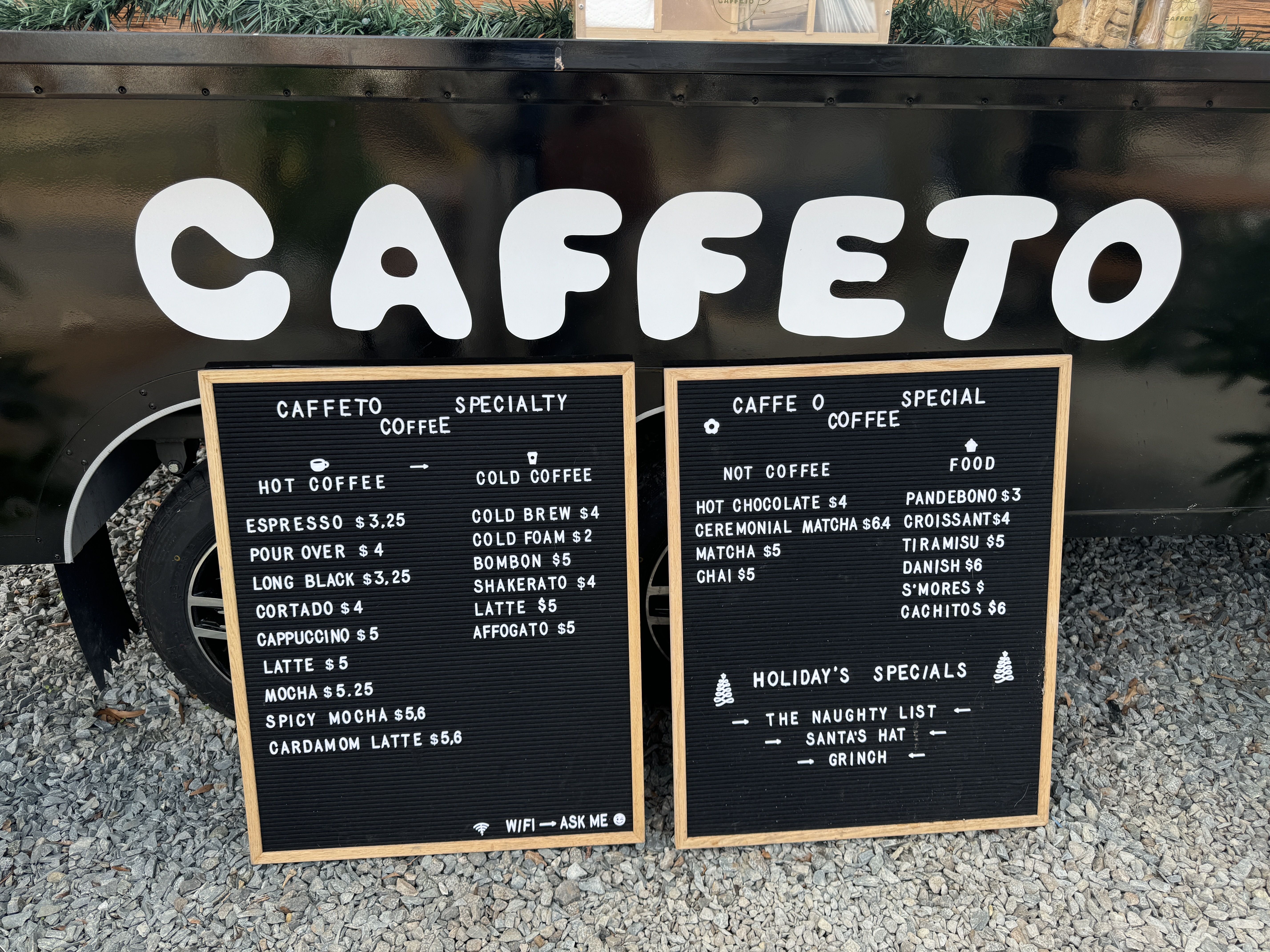 coffee menu