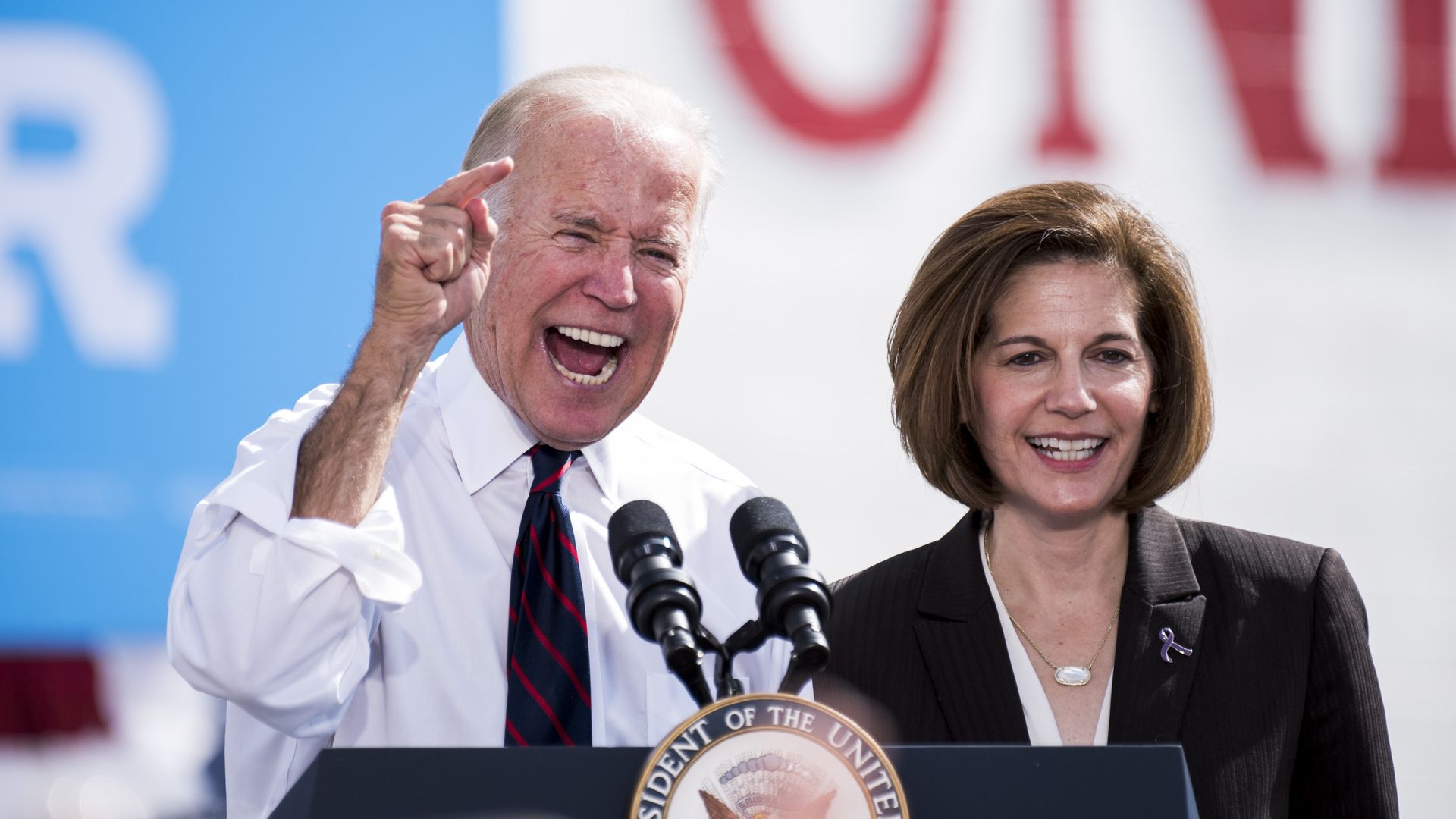 Former Vice President Joe Biden holds a rally with Sen. Catherine Cortez Mast in Las Vegas on Thursday, Oct. 13, 2016