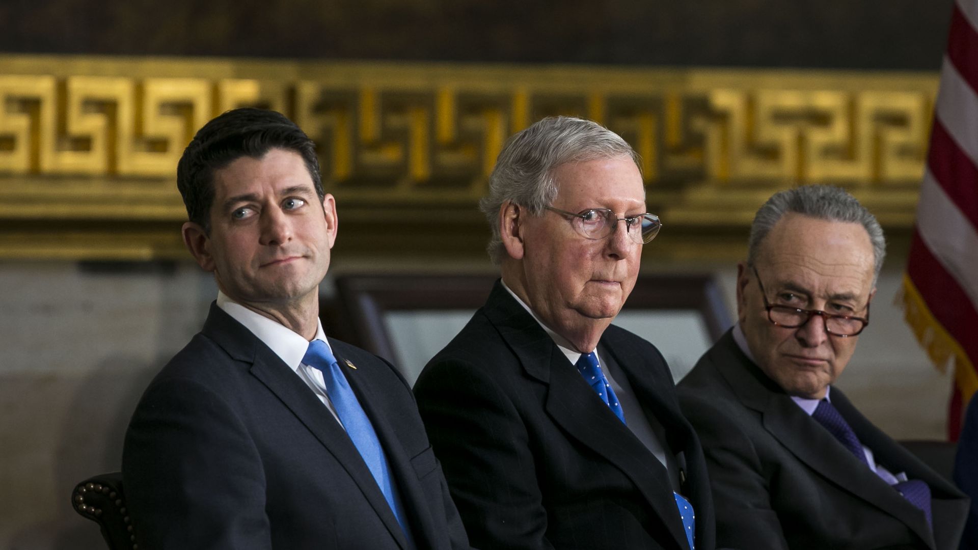 Paul Ryan, Mitch McConnell and Chuck Schumer