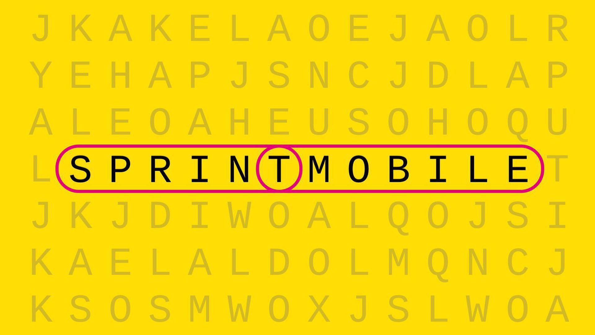 The letters Sprint and T-mobile layed out as if they were on a crossword puzzle in an illustration.