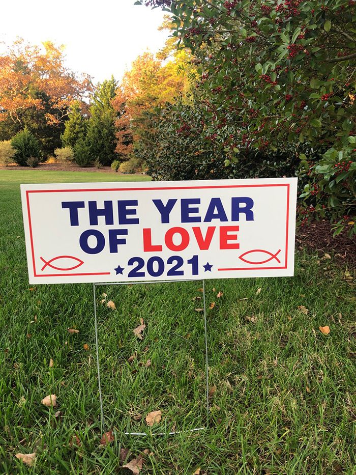 Love 2021 sign