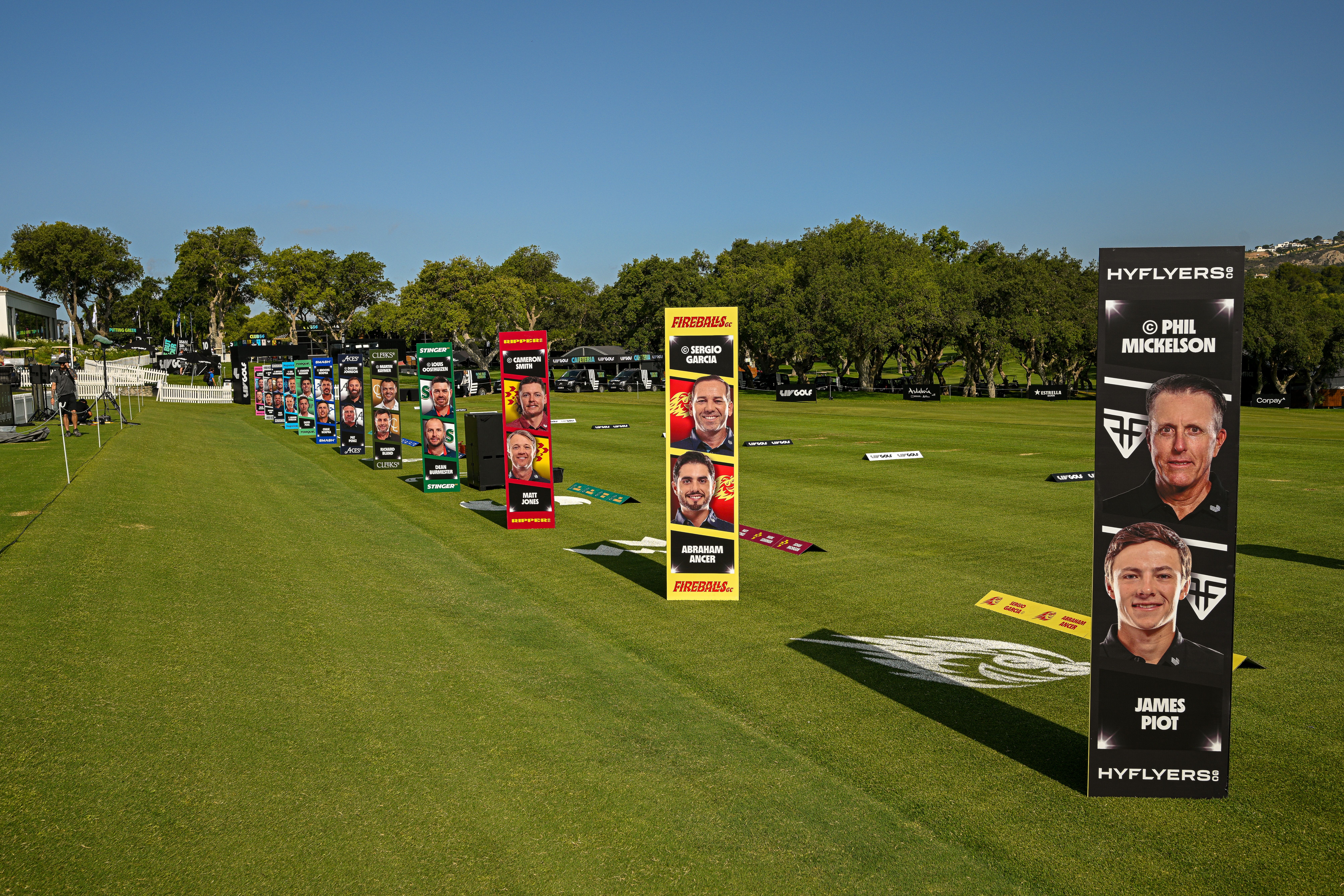driving range at liv golf event