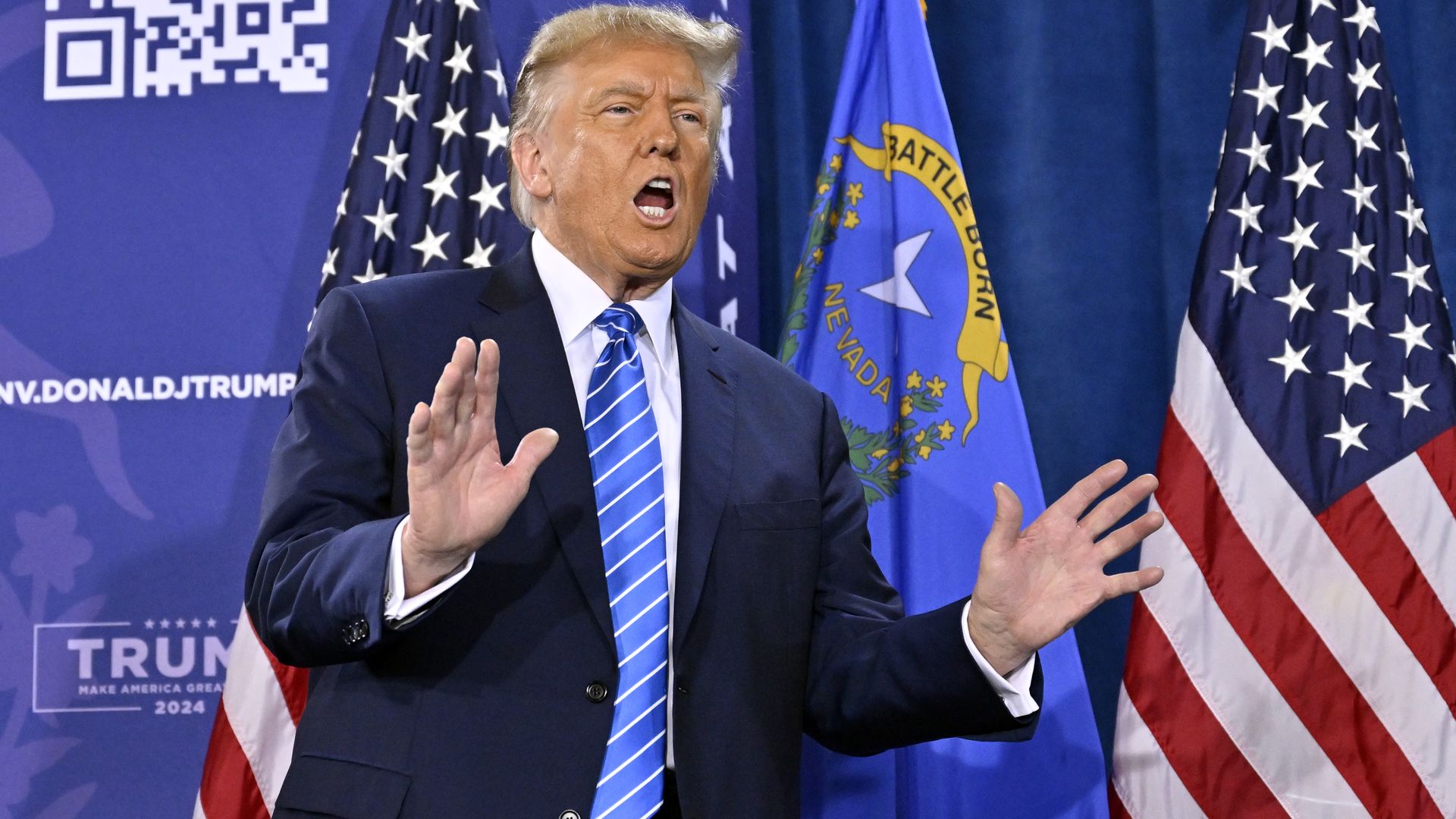 Former President Trump speaking in Las Vegas on Jan. 27.