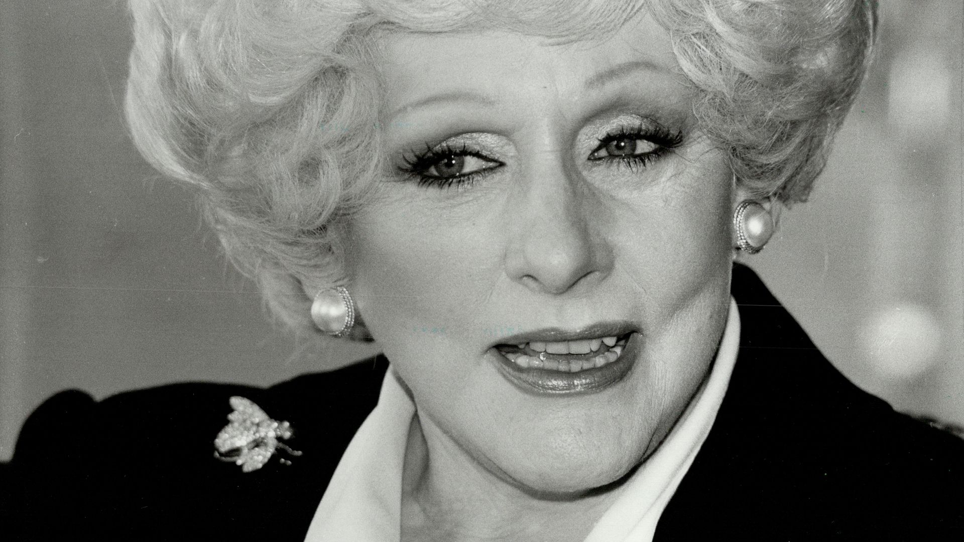 Mary Kay Ash, wearing her own brand of makeup probably