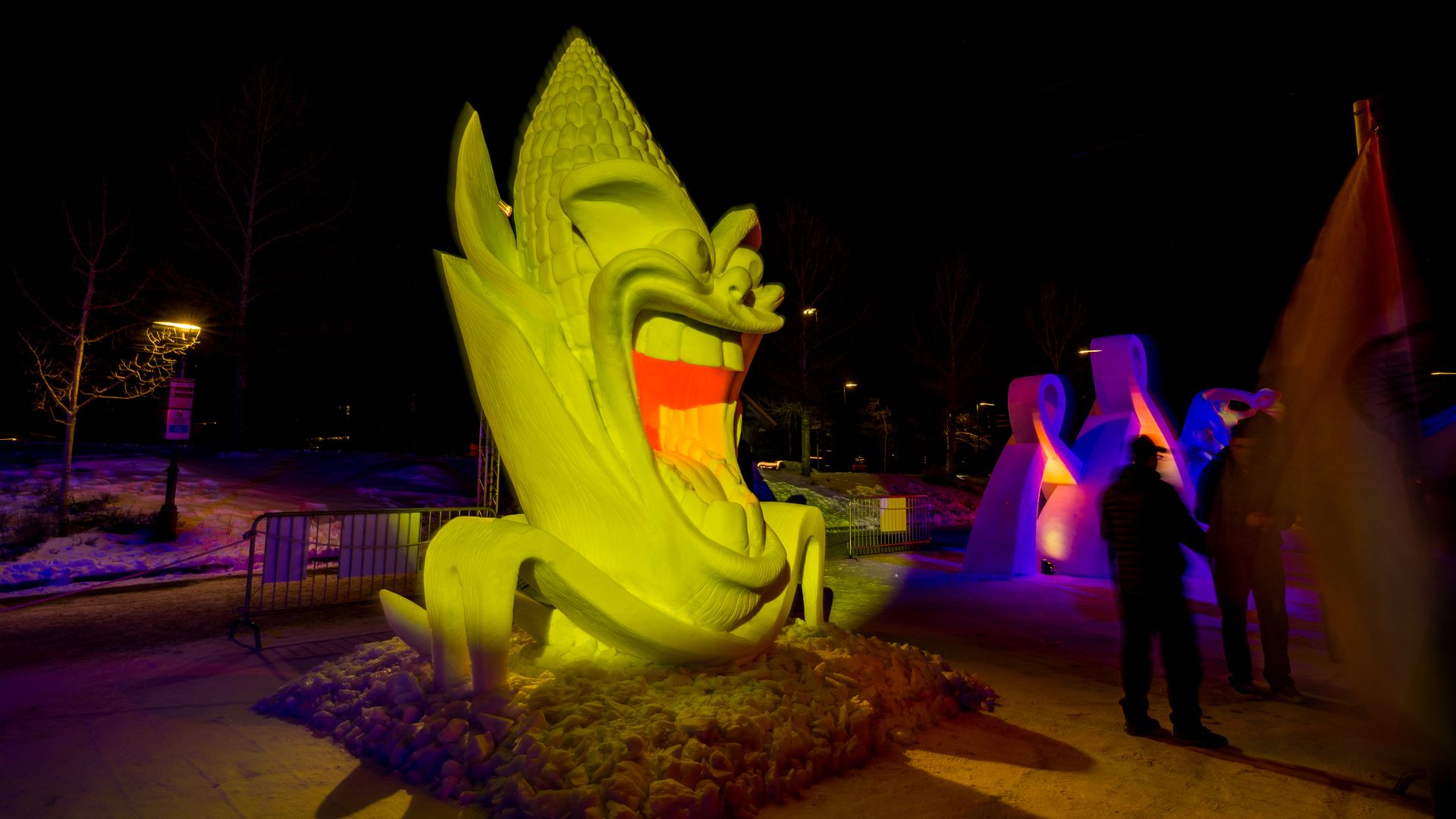 A picture of Team India's snow sculpture, "Corn: The Ultimate Domesticator," in Breckenridge. Photo: Courtesy of GoBreck