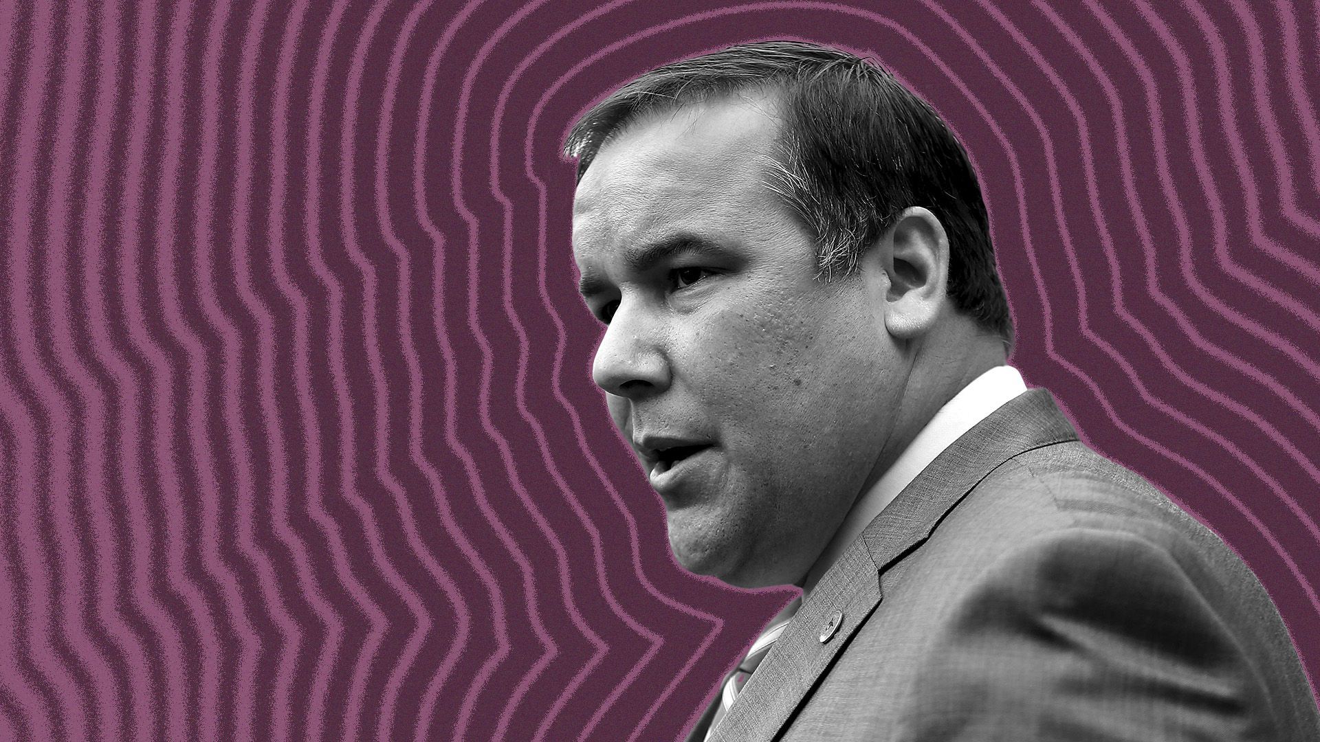 Photo illustration of Columbus Mayor Andrew Ginther with lines radiating from him.