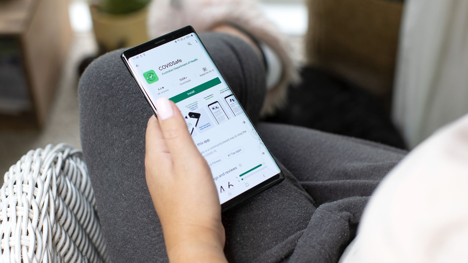 Tthe Australian government coronavirus (COVID-19) tracking app 'COVIDSafe' is installed on April 27