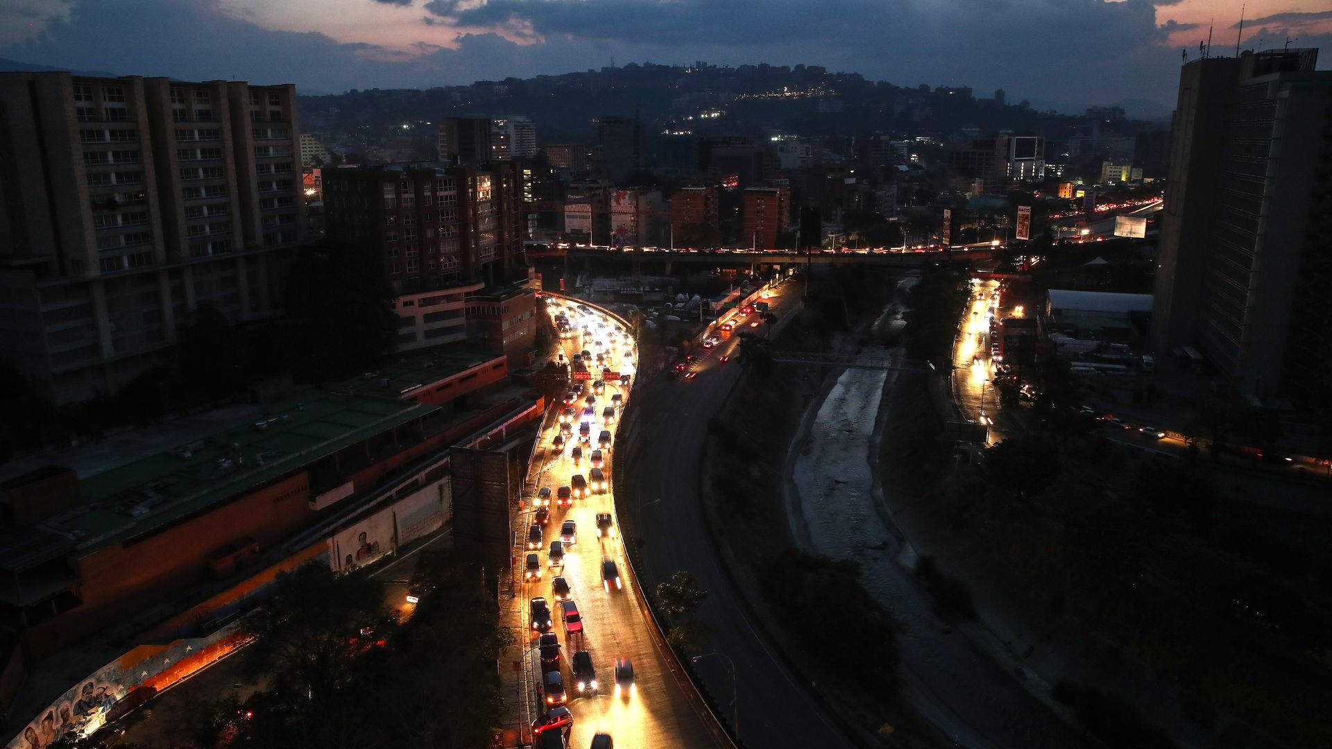 Caracas streets during a power outage