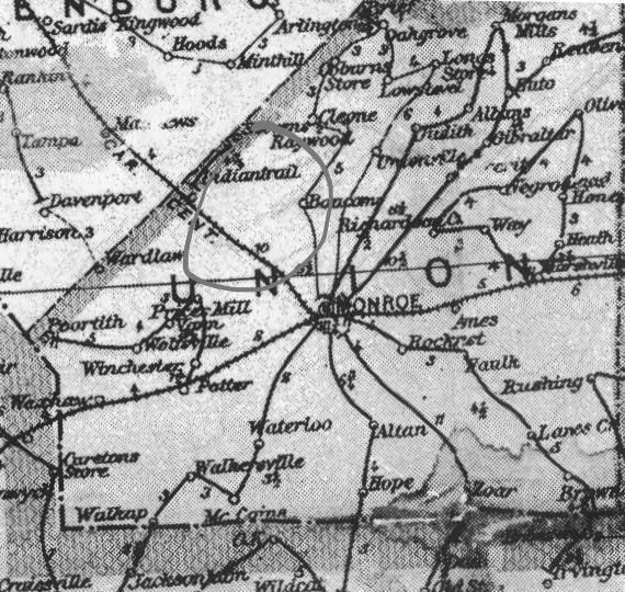 1896 Indian Trail map