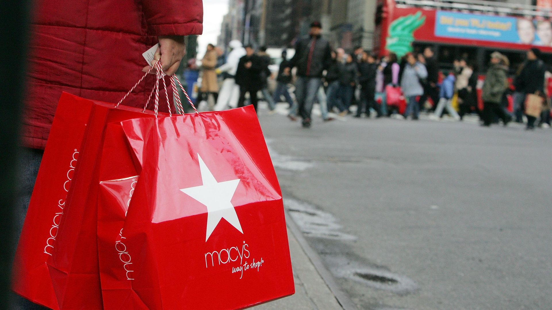 Macy's logo on shopping bags