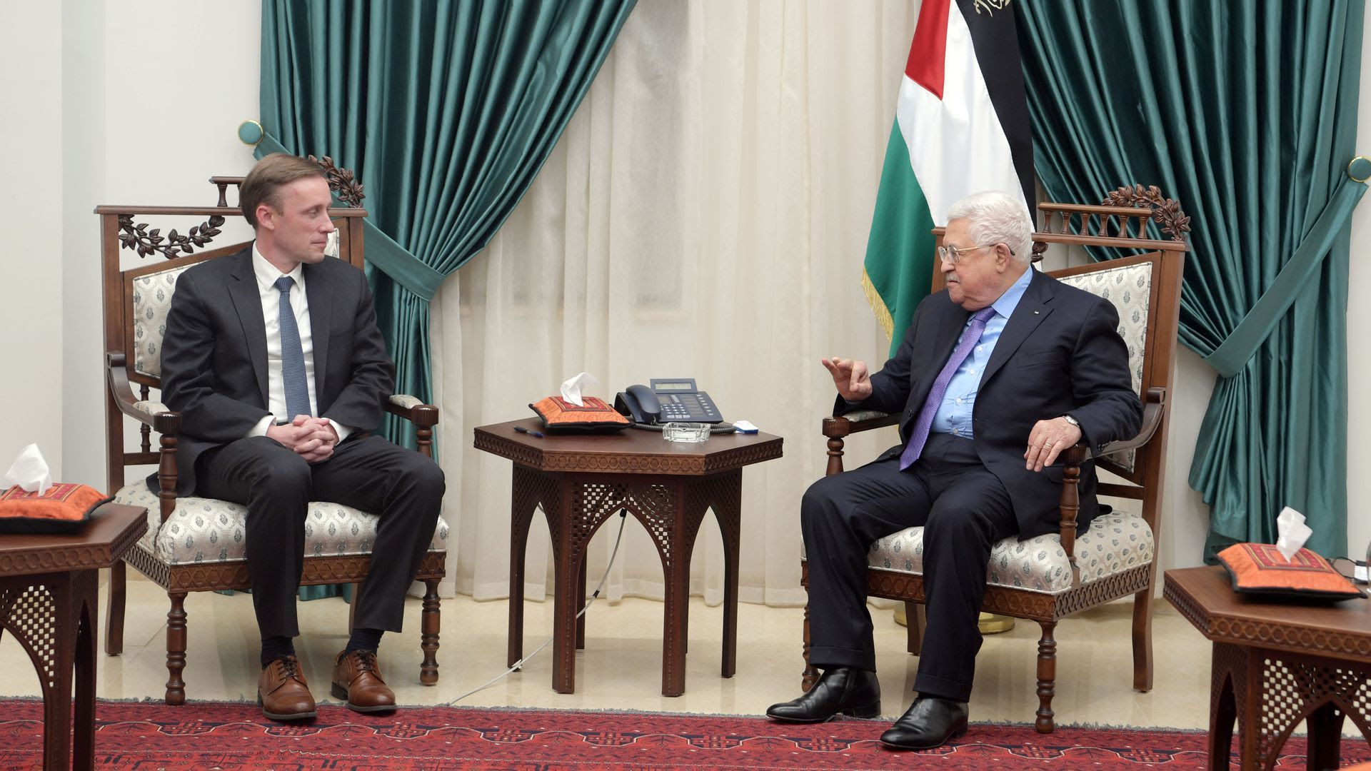 Abbas (right) meets Sullivan.