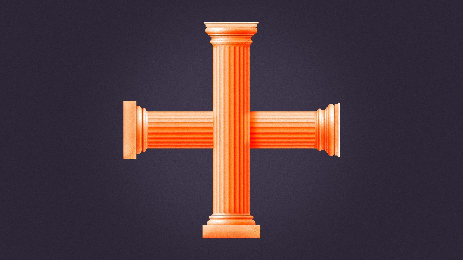 Illustration of two columns forming a health plus.
