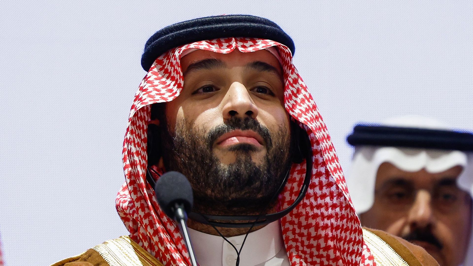 Saudi Arabia's Crown Prince and Prime Minister Mohammed bin Salman attends a session on 'Partnership for Global Infrastructure and Investment' as part of the G20 summit in New Delhi on September 9, 2023.