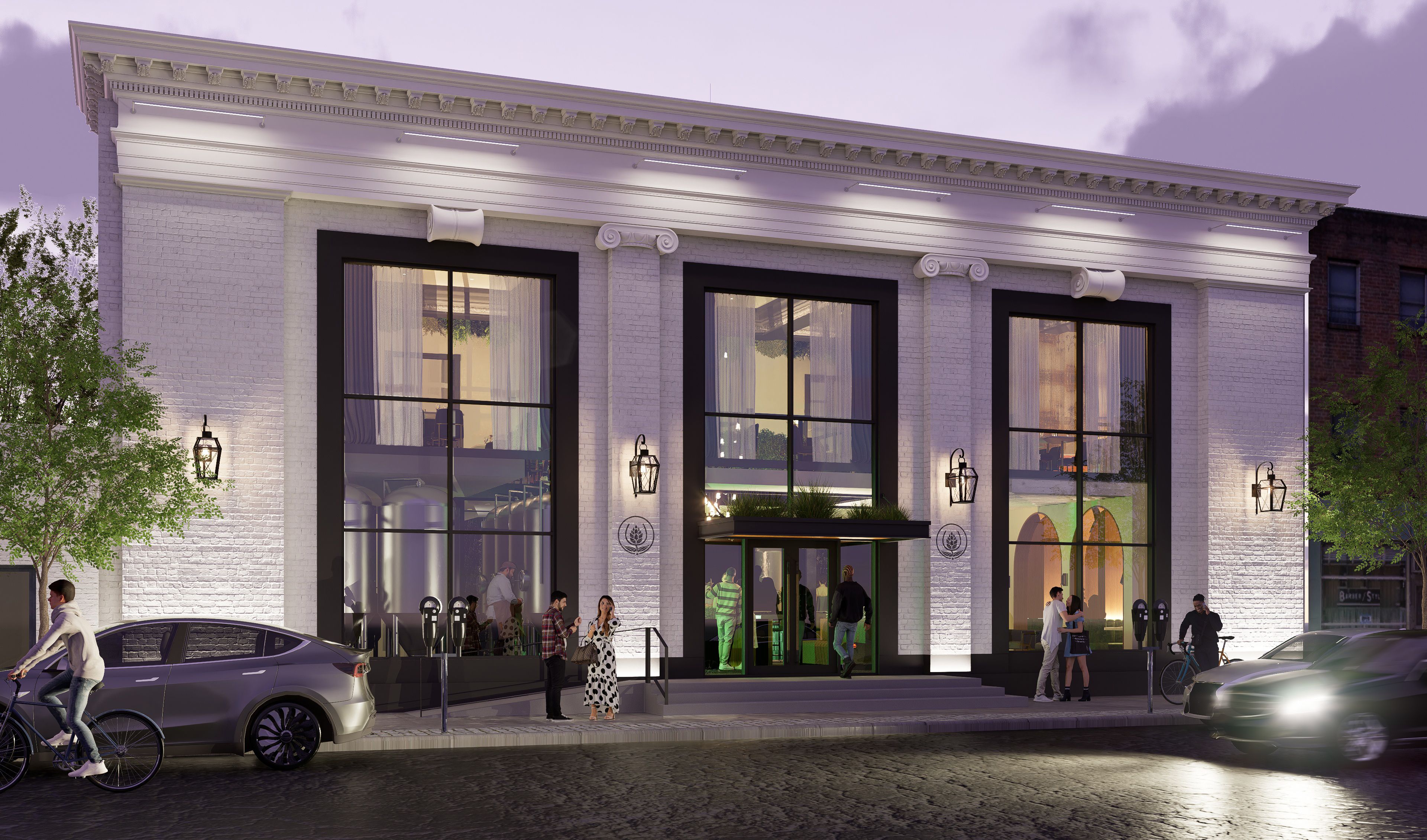 A rendering of the outside of Source Brewings' new Manayunk location