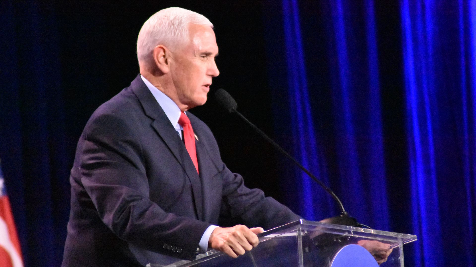Former VP Mike Pence, speaking