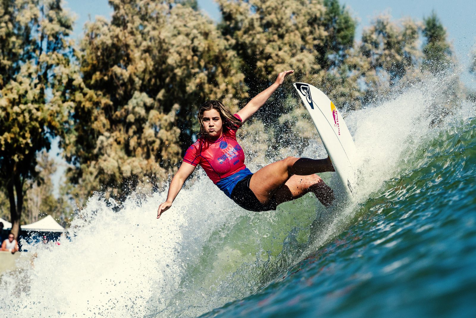 Caroline Marks surfing