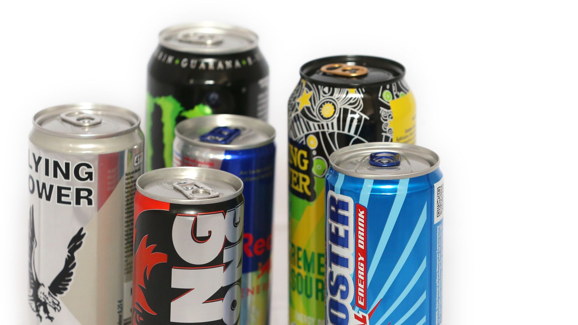 Array of energy drinks