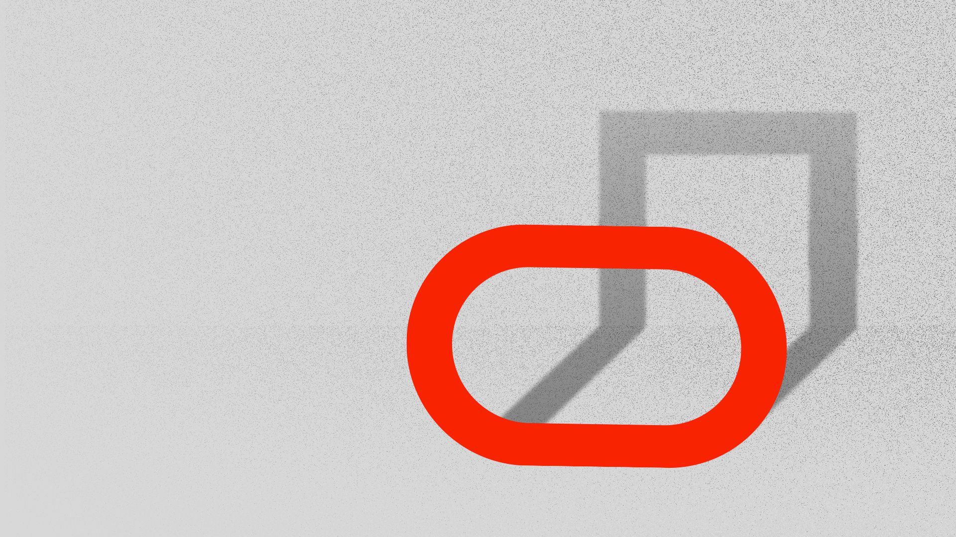 Illustration of the circle Oracle logo casting a square shadow. 