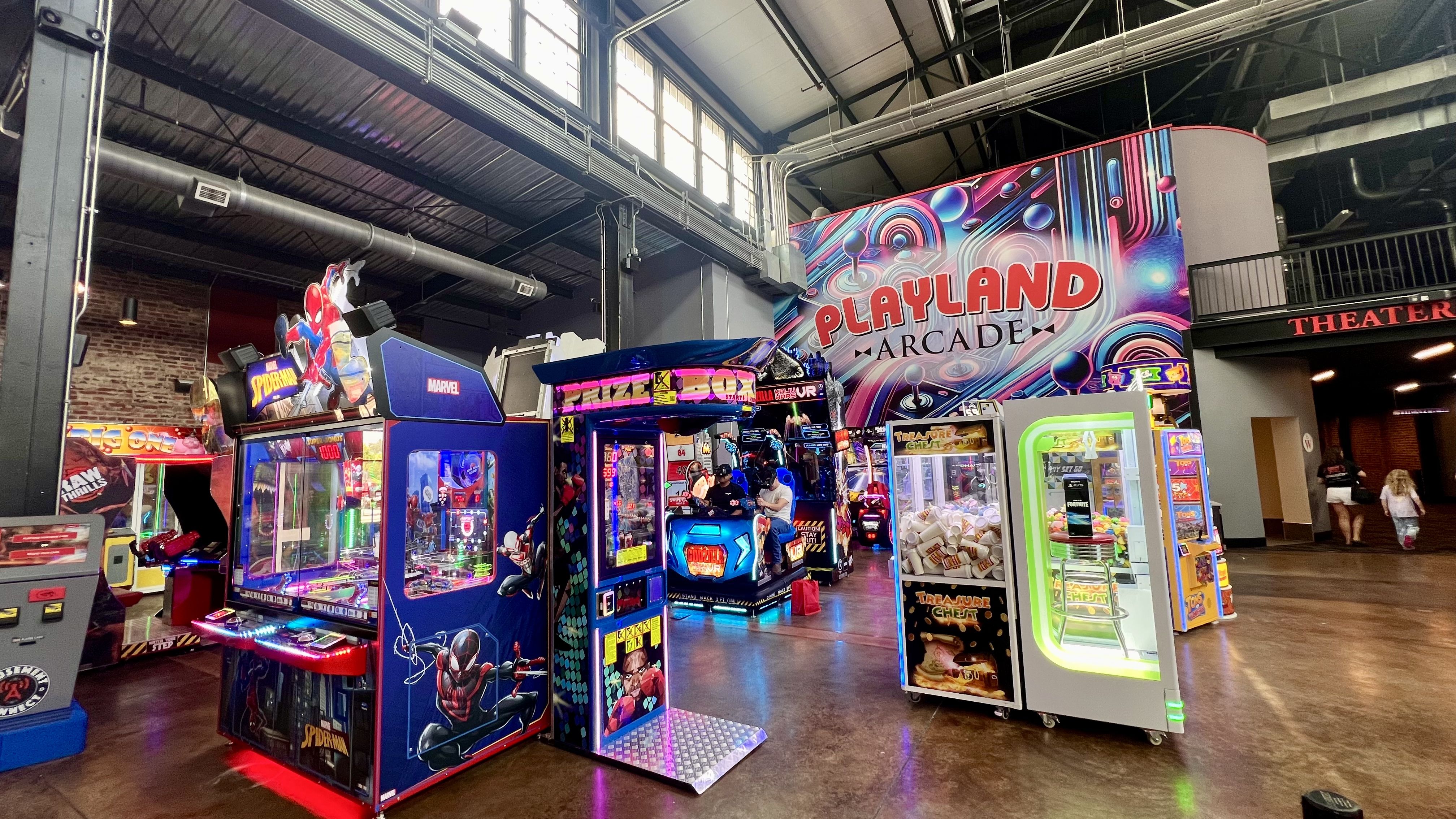 an arcade inside the movie theater