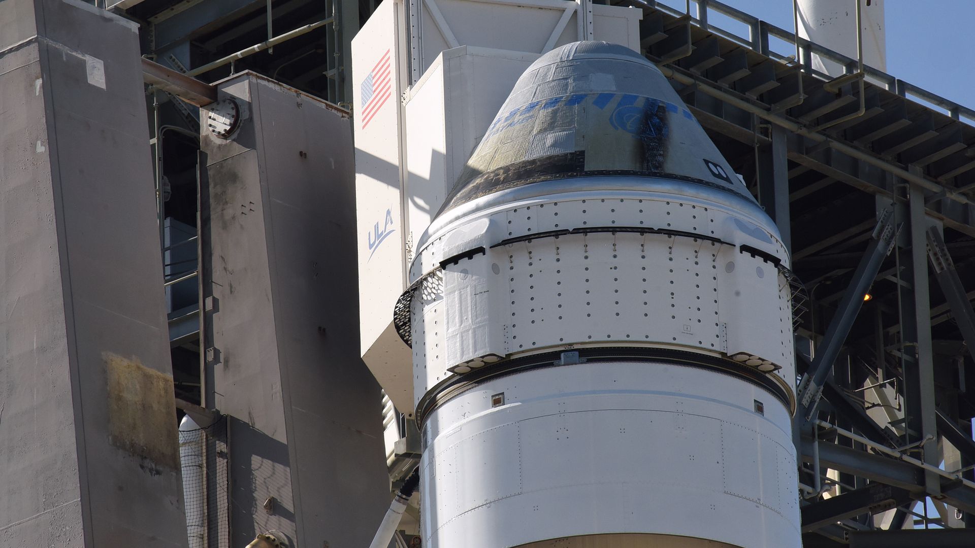 Boeing's Starliner spacecraft atop a United Launch Alliance Atlas V rocket at Cape Canaveral Space Force Station in Florida on May 5.