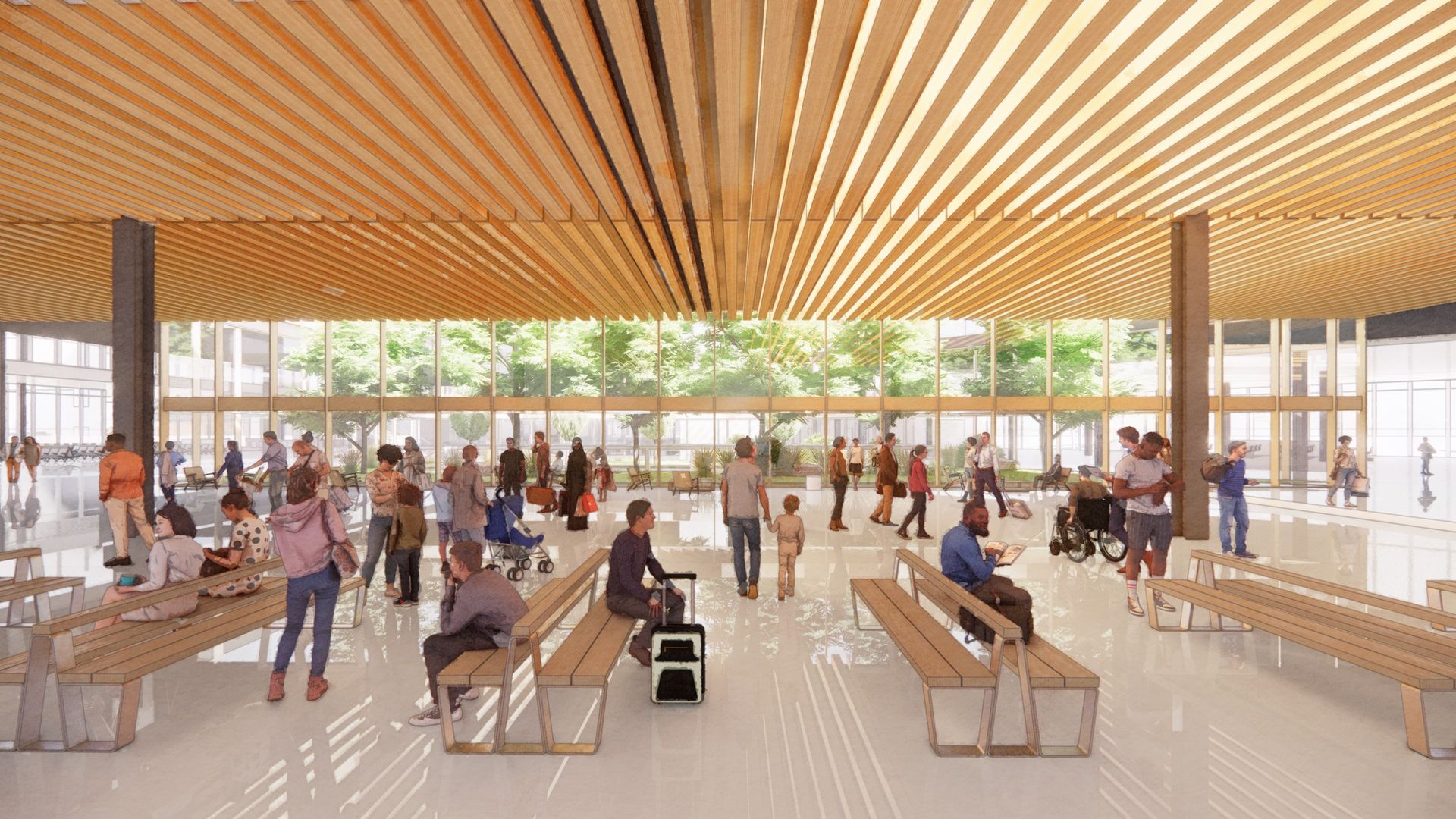 A design of the new terminal post-security screening at San Antonio International Airport.