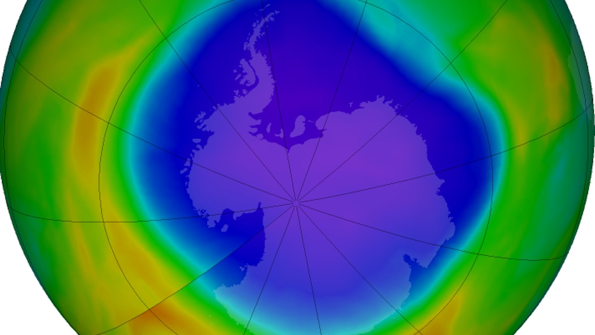 The Antarctic ozone hole in 2018.