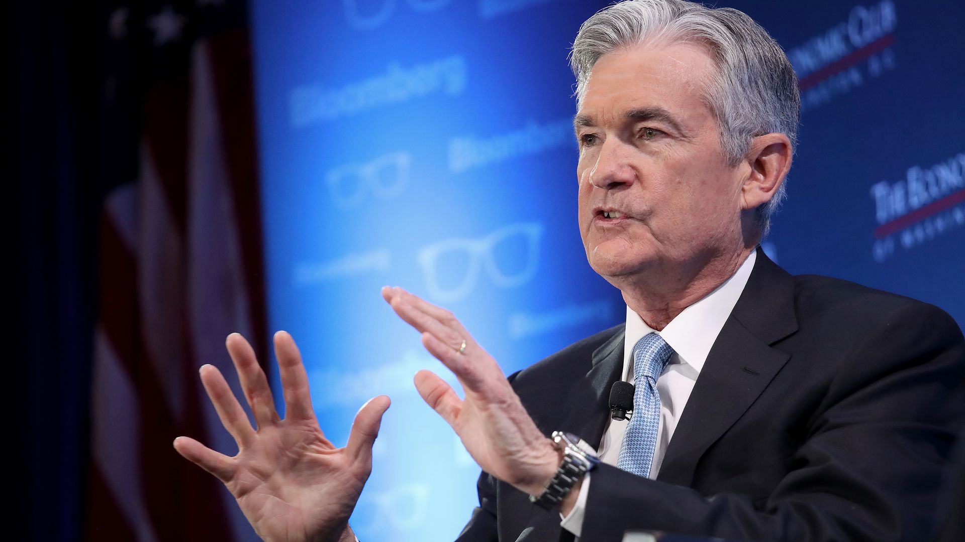 Fed chair Jerome Powell speaks at the Economic Club of Washington 