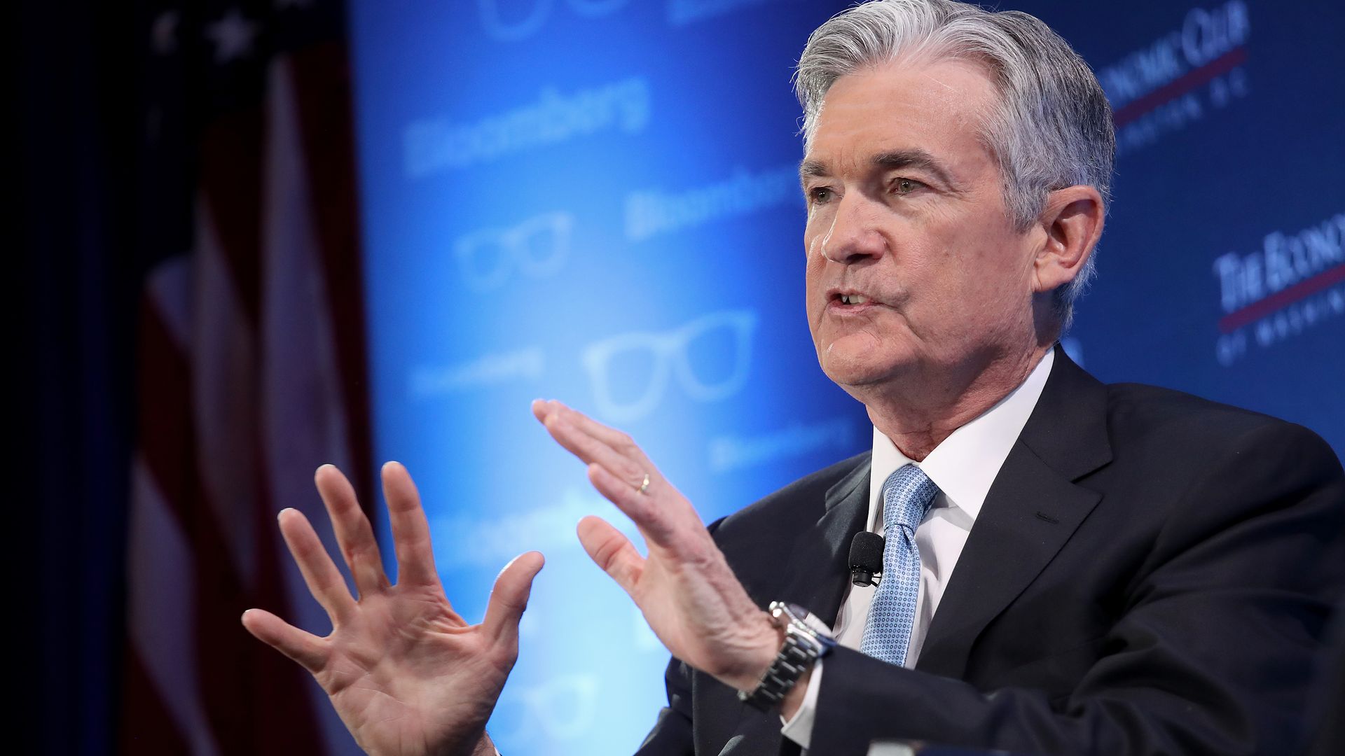 Fed chair Jerome Powell speaks at the Economic Club of Washington