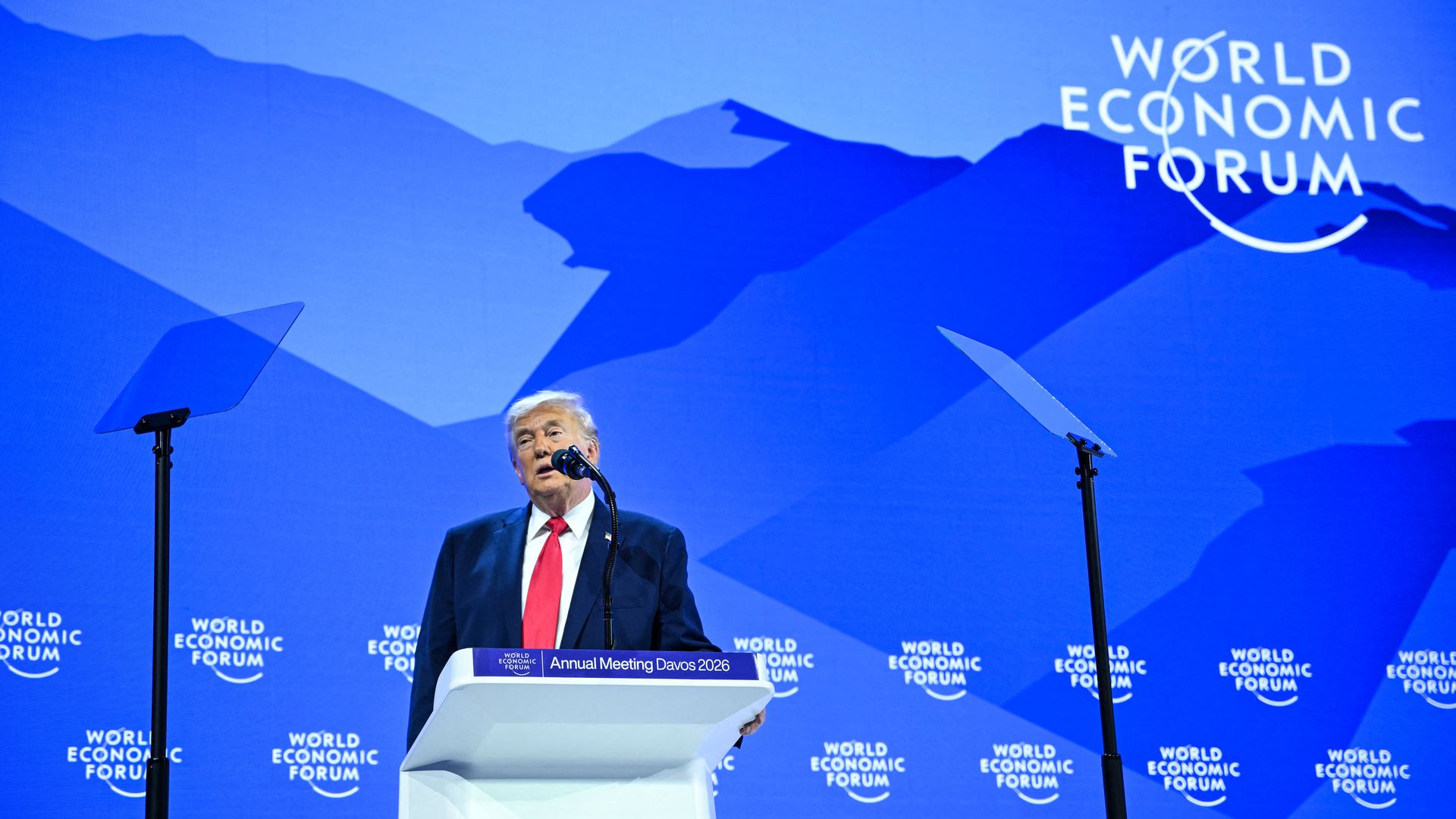 Trump says Canada should be "grateful" in Carney dig during Davos speech
