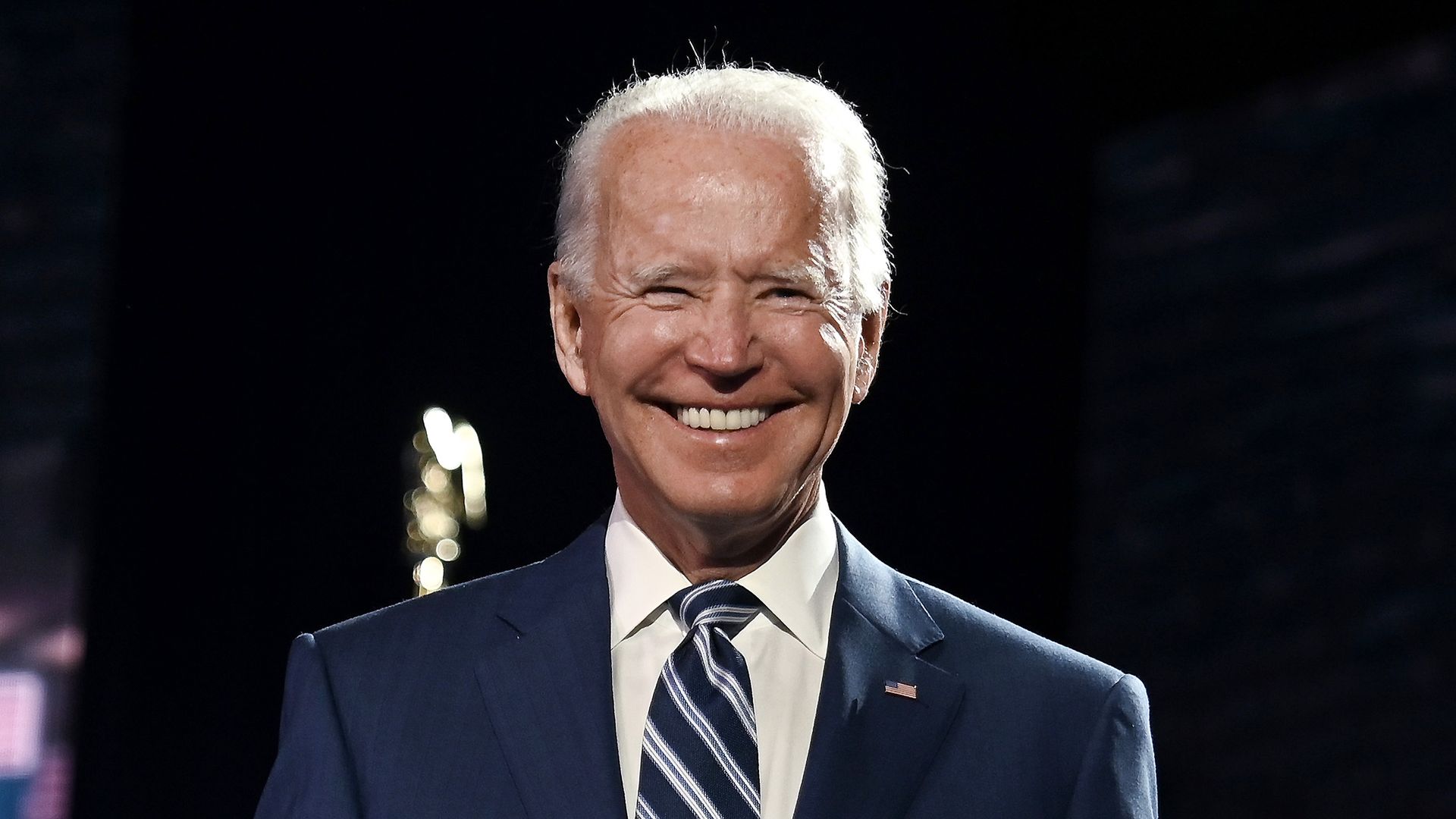 Former Vice President Joe Biden smiling while at the Democratic National Convention