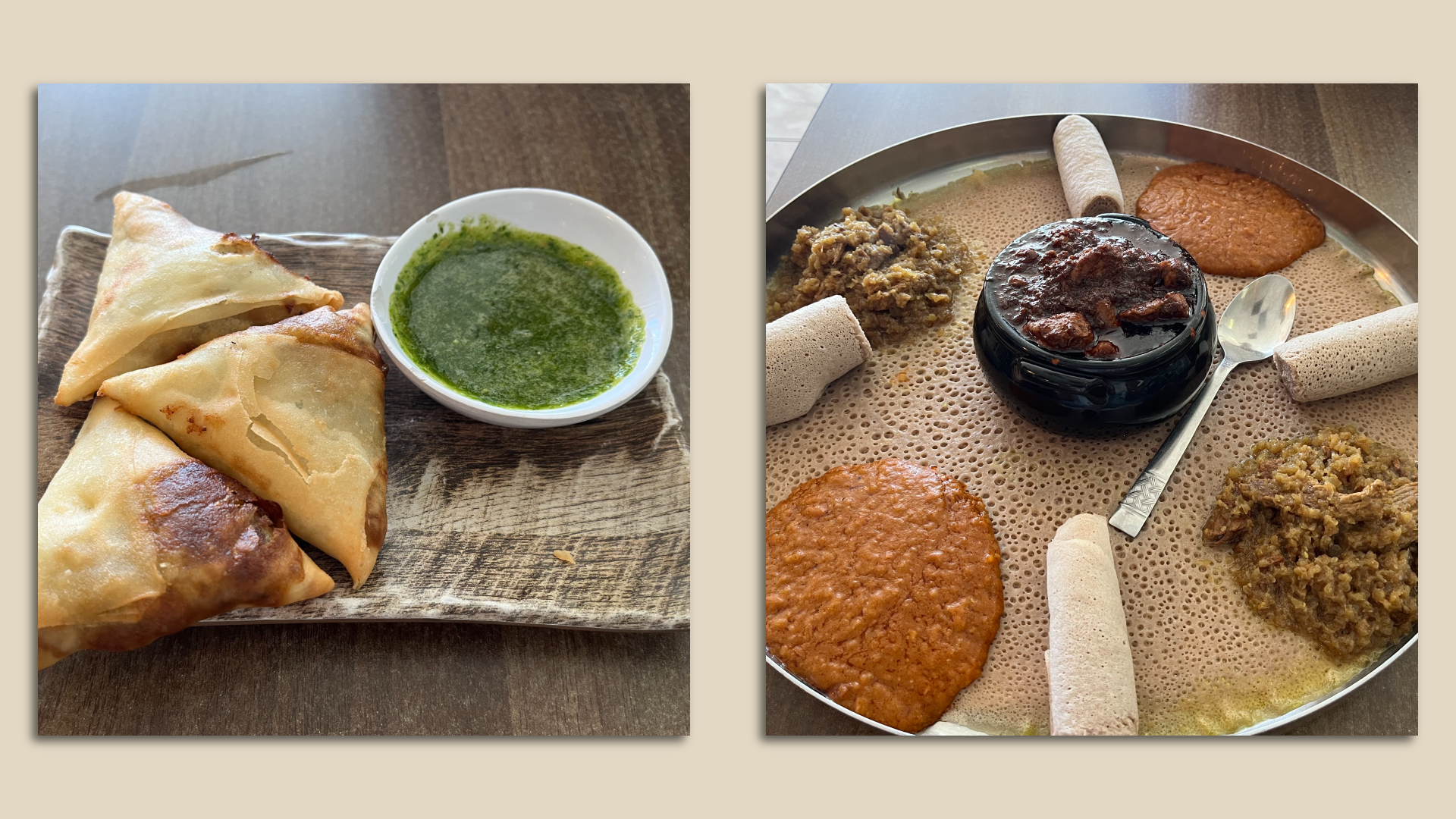 Two plates at Awash Ethiopian.
