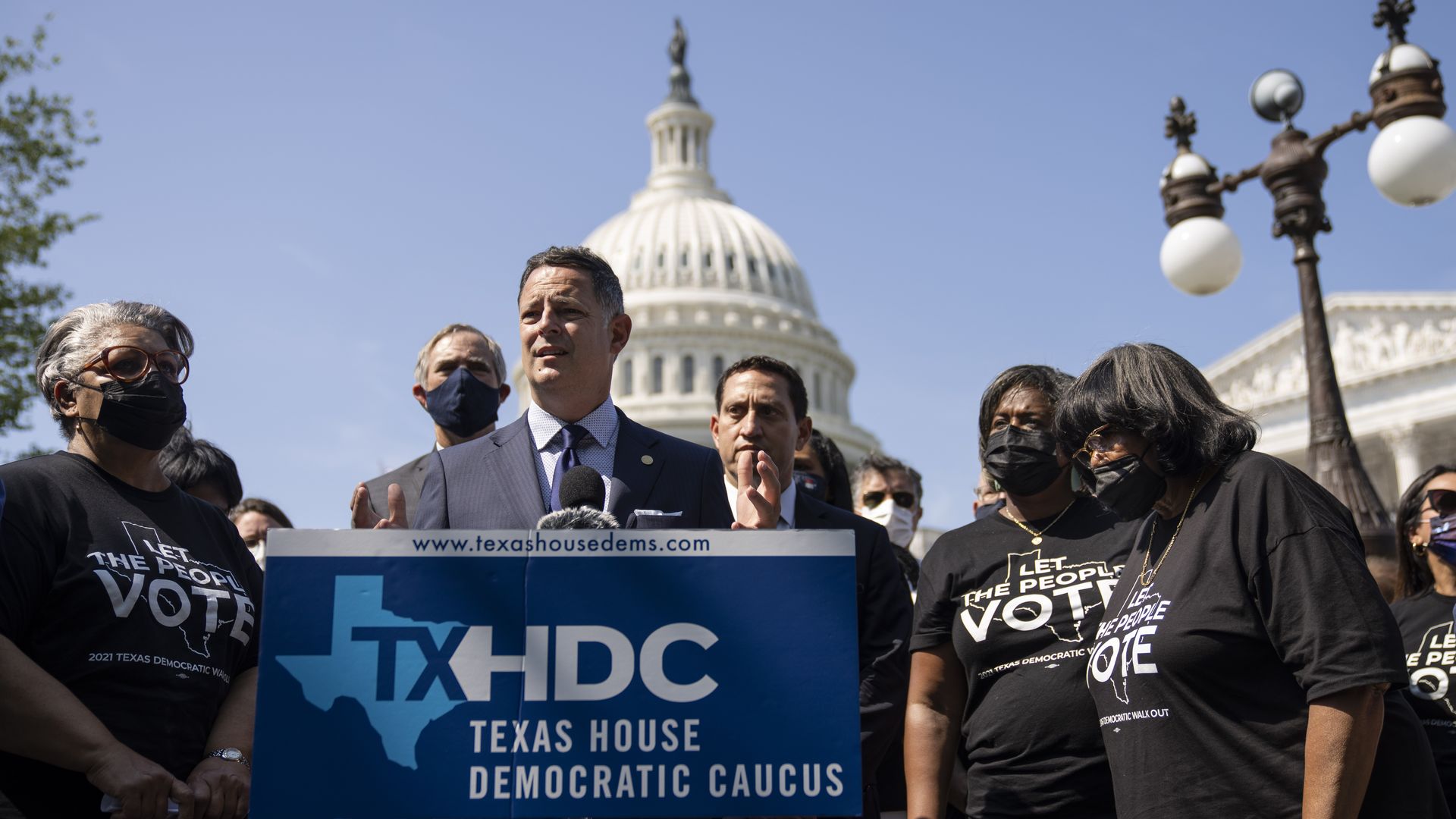 Texas House Democrats outside Congress