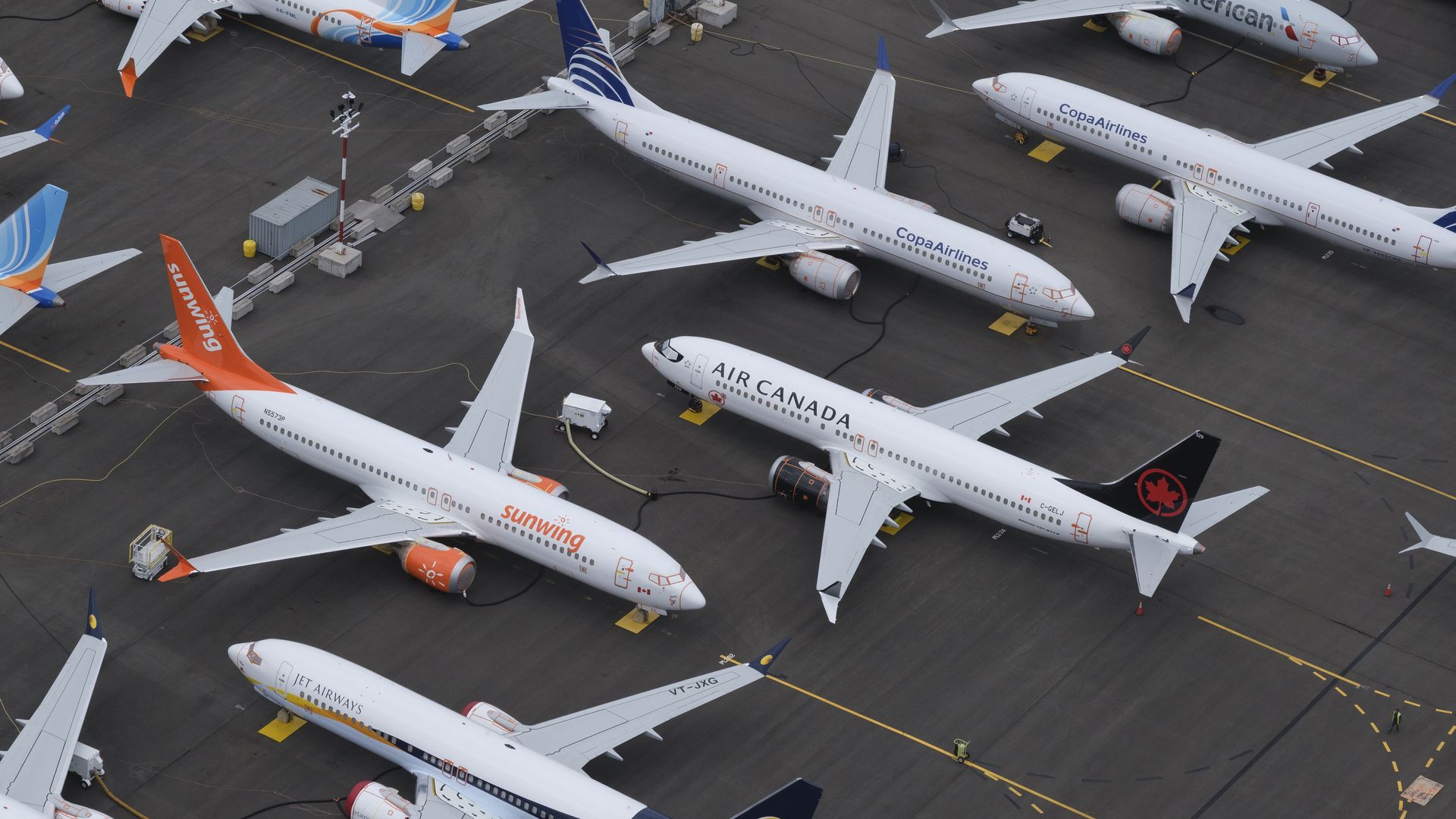 Grounded Boeing 737 MAX jets stored in Seattle
