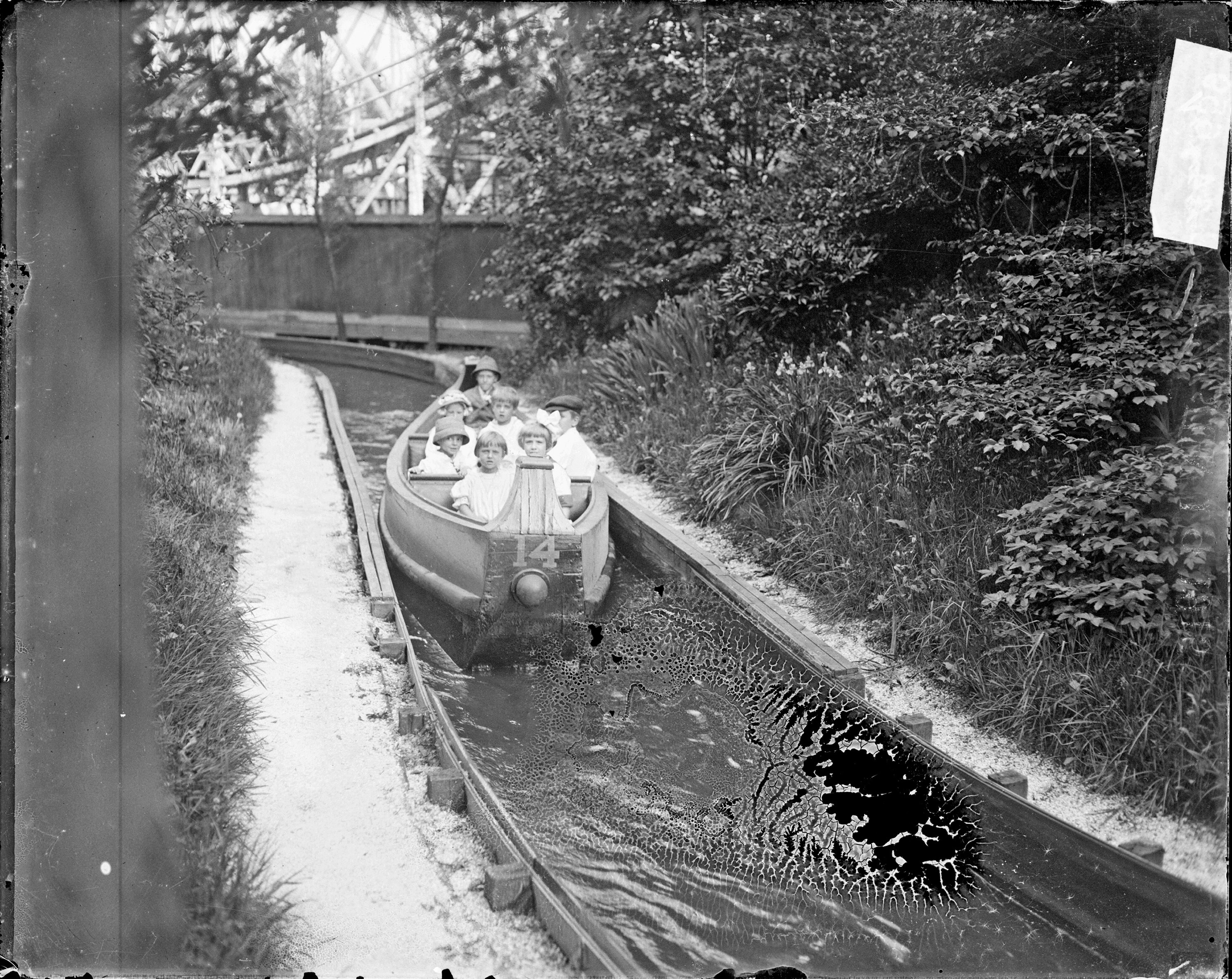 Photo of a boat ride at an amusement park 