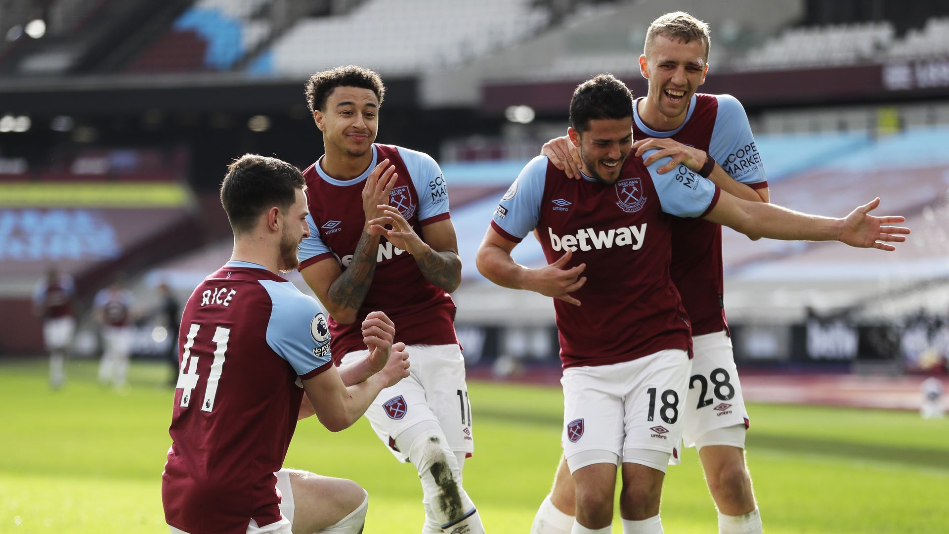 West Ham players celebrating