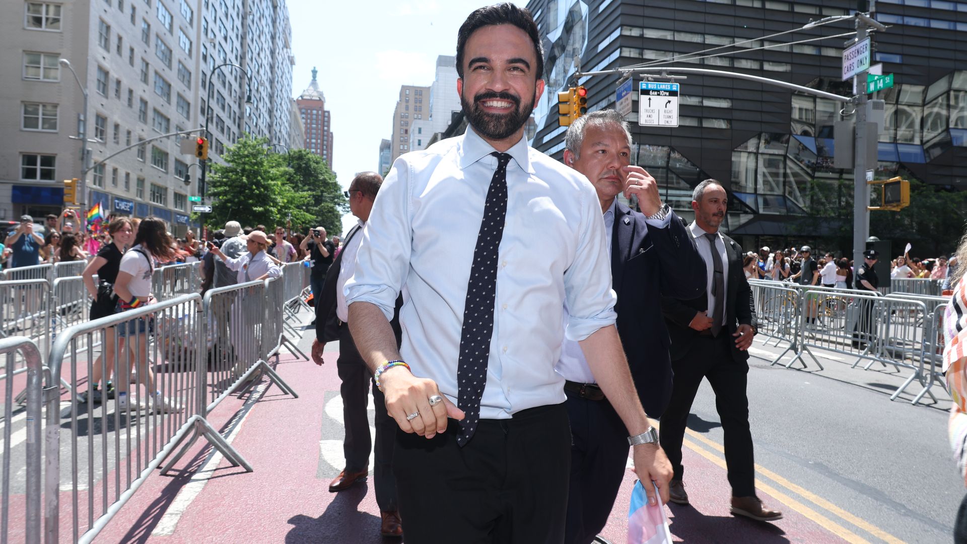 New York City mayoral candidate Zohran Mamdani attends the 2025 New York City Pride March on June 29, 2025 in New York City.