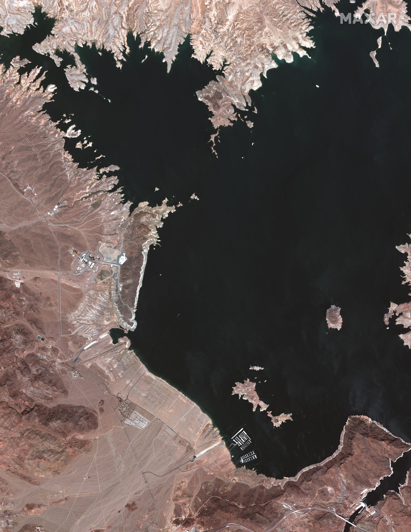 Overview of Southern Lake Mead and the Hoover Dam