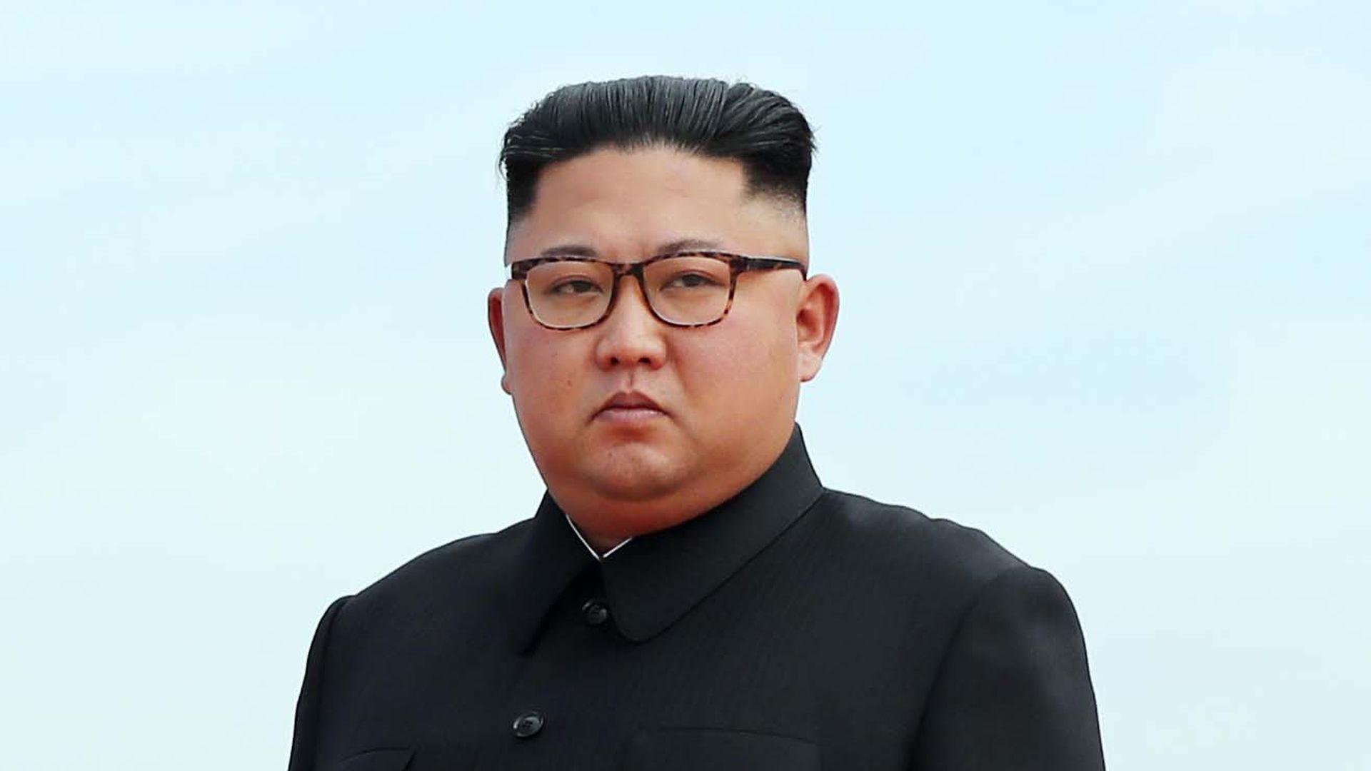 North Korean leader Kim Jong-un looks.
